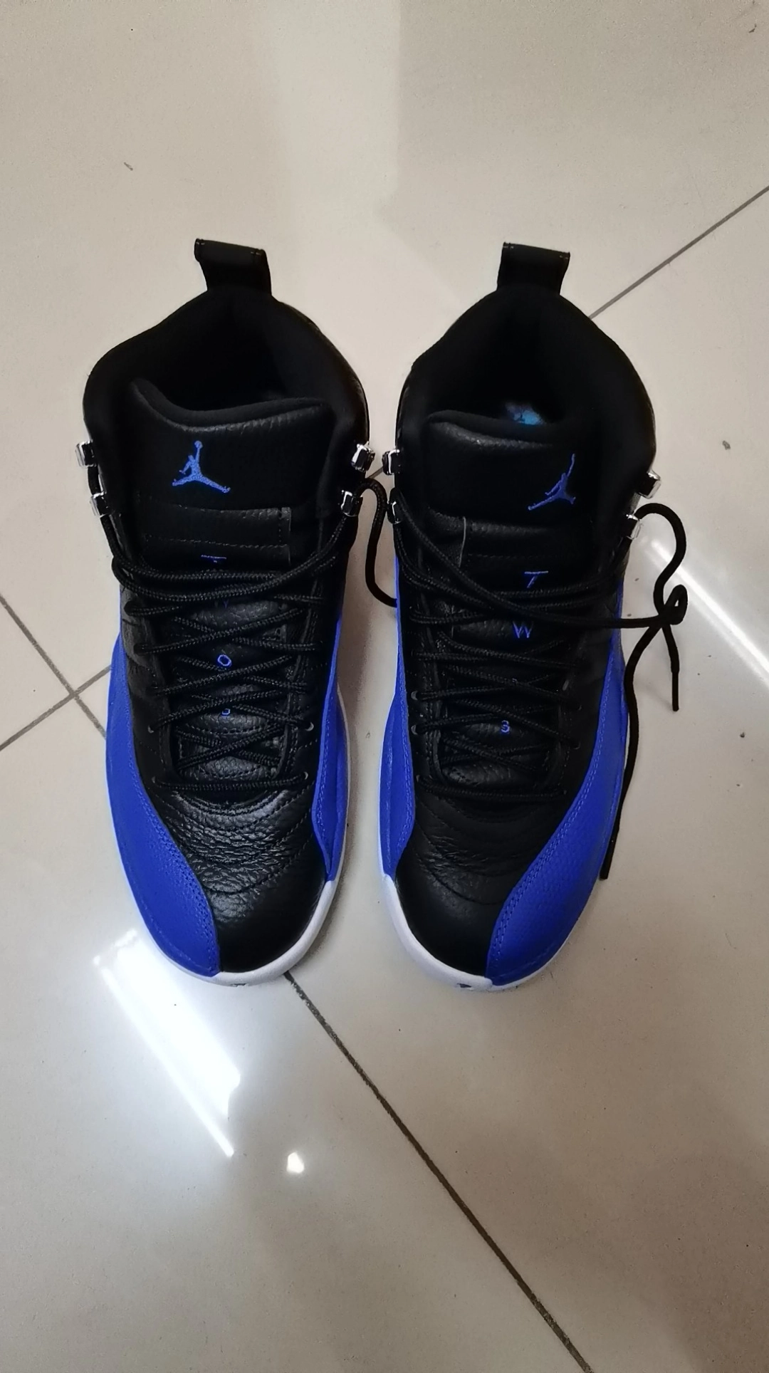 custom review-Jordan Air Jordan 12 Retro 'Hyper Royal' Высокий Топ Винтажные Баскетбольные Кроссовки Женские Черный Синий