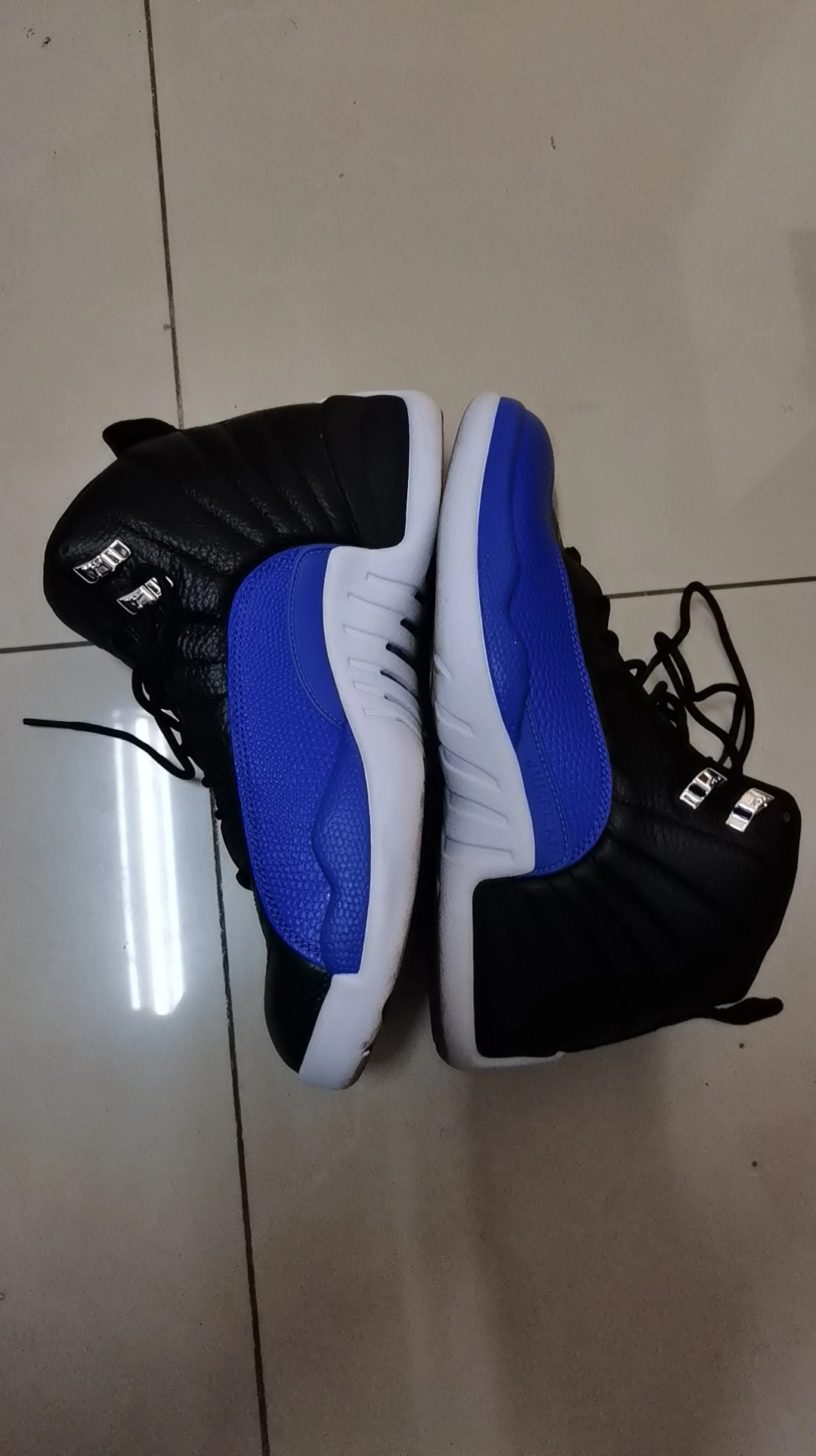 custom review-Jordan Air Jordan 12 Retro 'Hyper Royal' Высокий Топ Винтажные Баскетбольные Кроссовки Женские Черный Синий