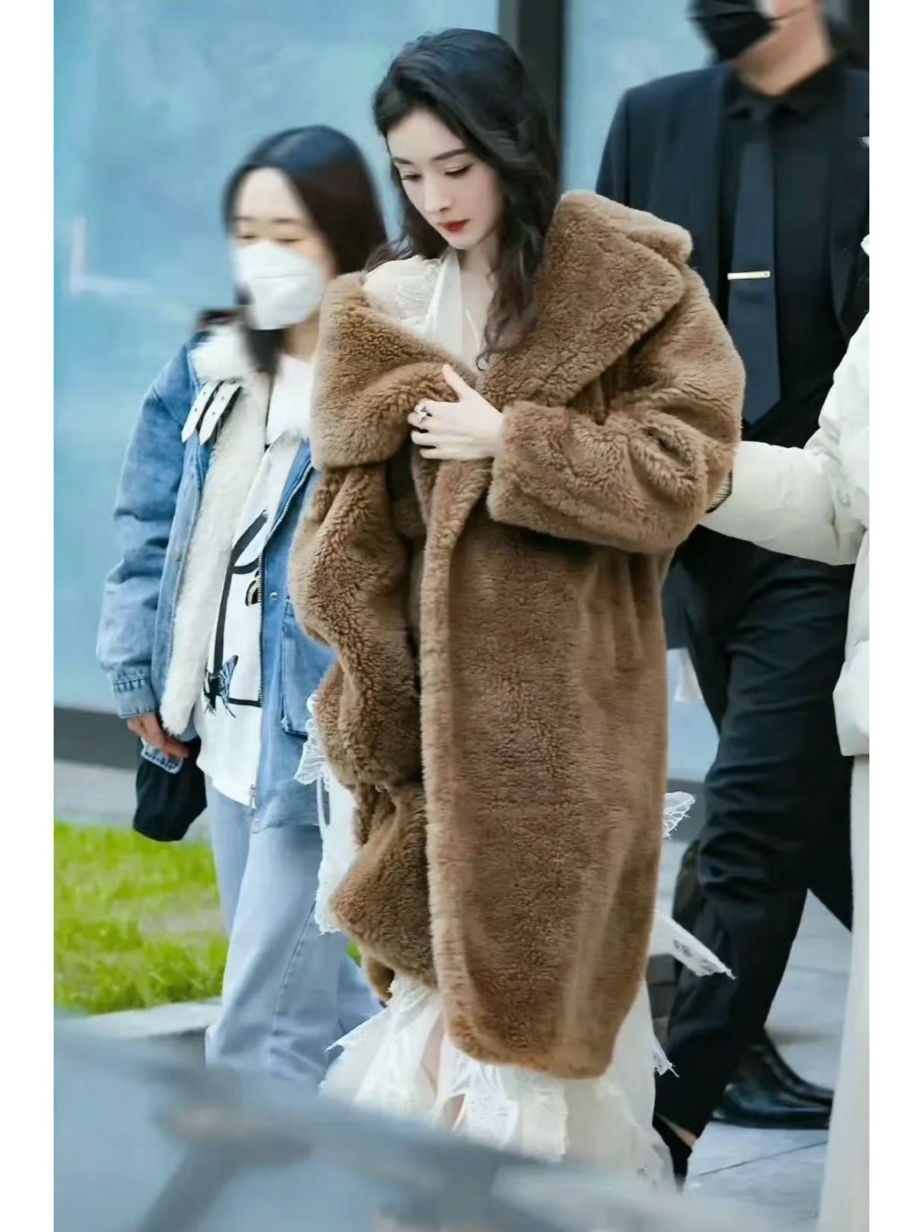 grain 幻像颗粒 纯色连帽宽松收腰中长款针织衫 女款  咖色goyard