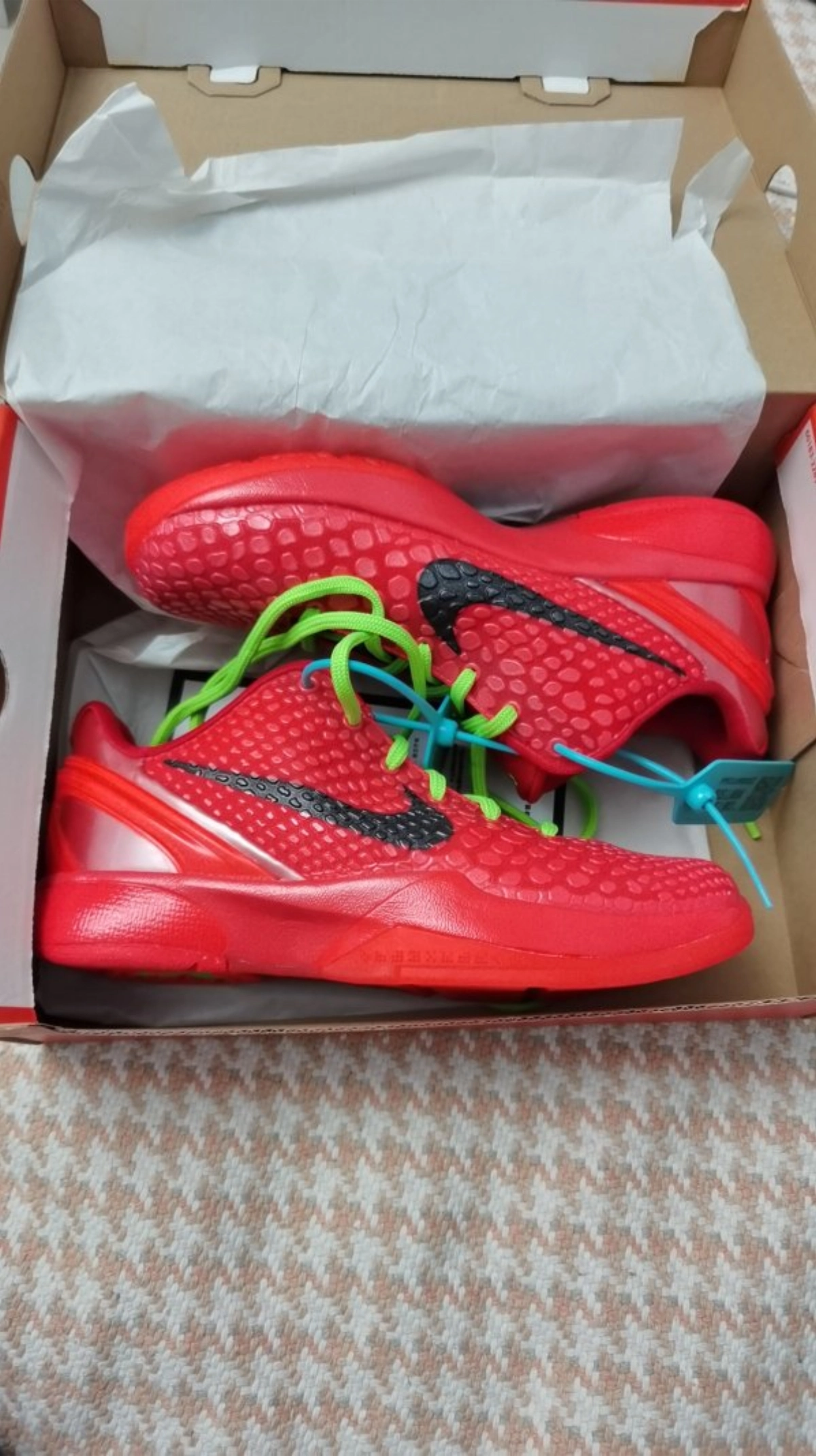 custom review-Nike Kobe 6 Амортизация Износостойкий Низкий Топ Детские Баскетбольные Кроссовки Красный