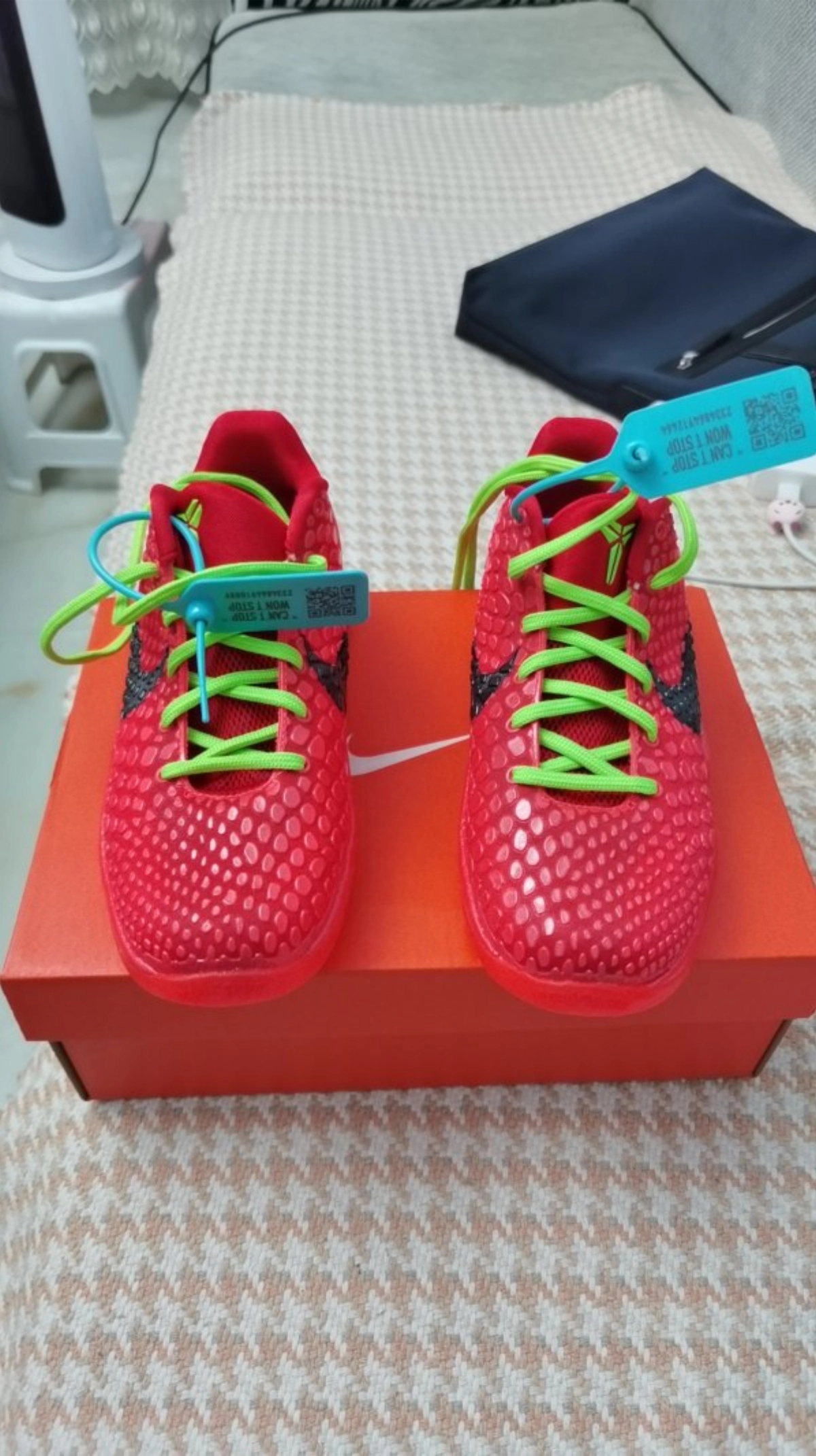 custom review-Nike Kobe 6 Амортизация Износостойкий Низкий Топ Детские Баскетбольные Кроссовки Красный