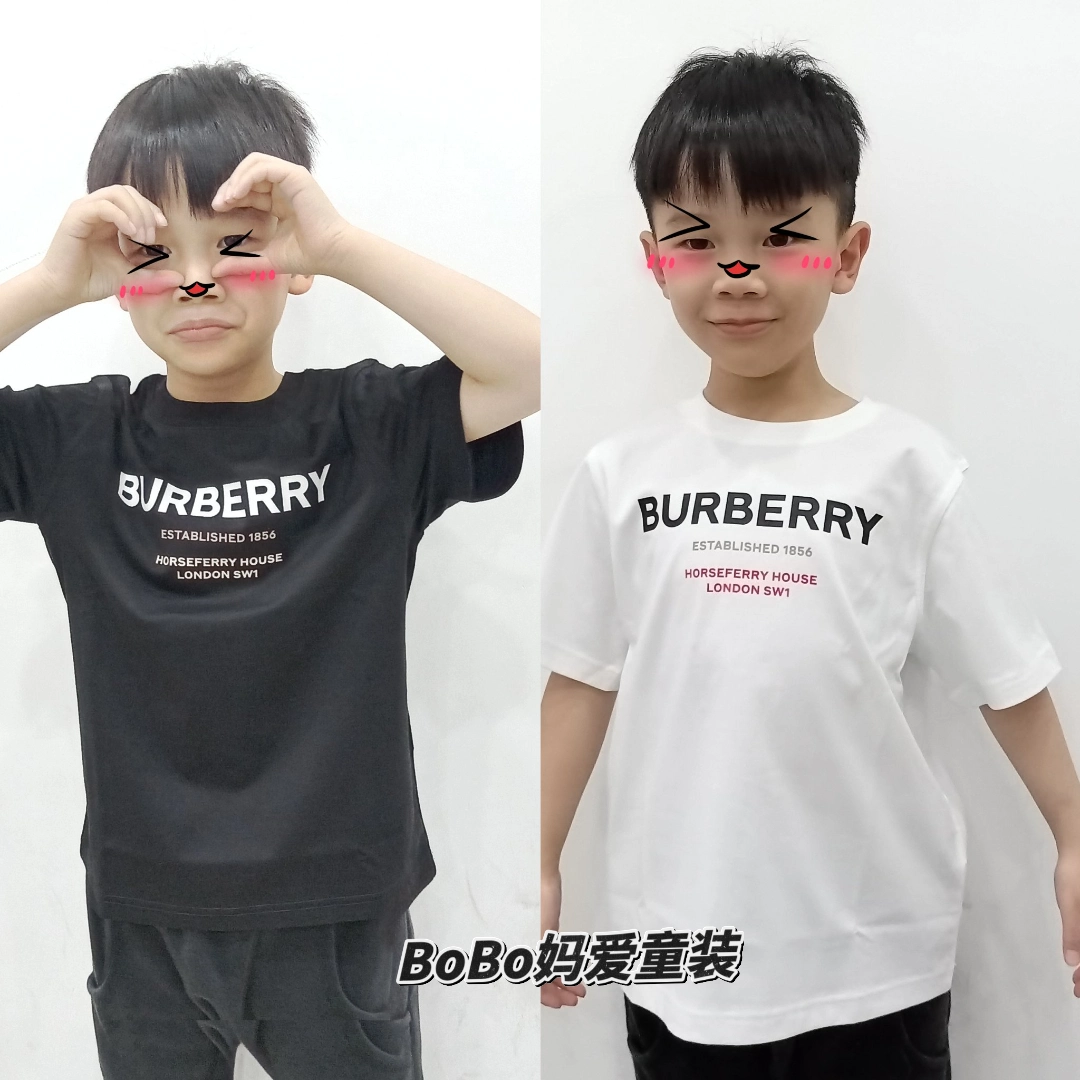 burberry童装短袖黑白两色都要!