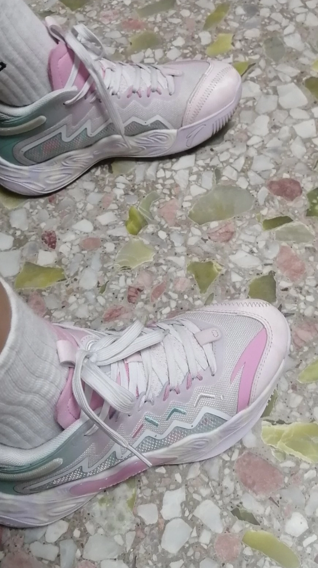 custom review-Anta Magic Cement Shock Absorbers Slip Resistant Abrasion Resistant Low top Basketball Shoes Women's Pink
