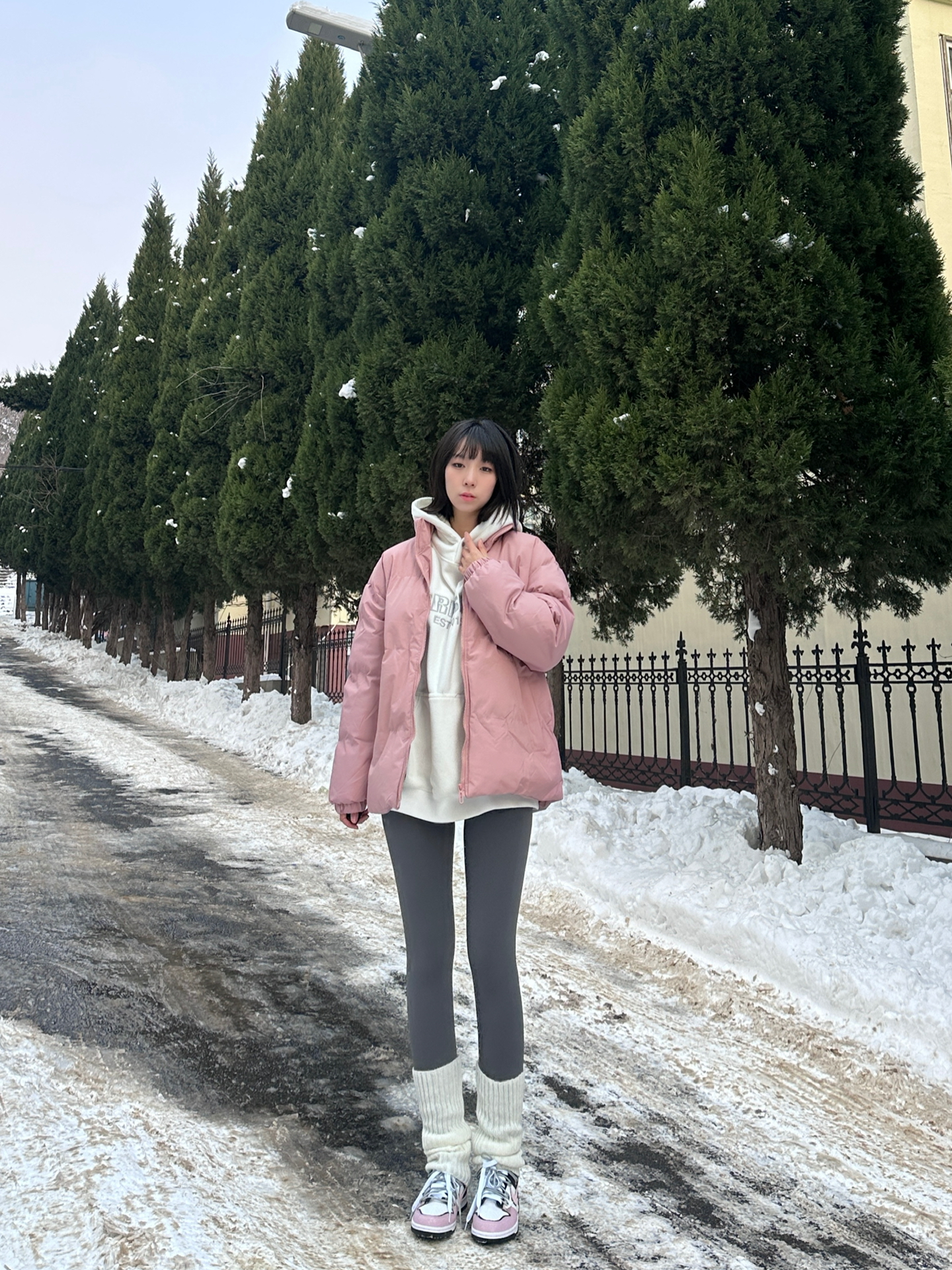 属于冬季的灰粉色系