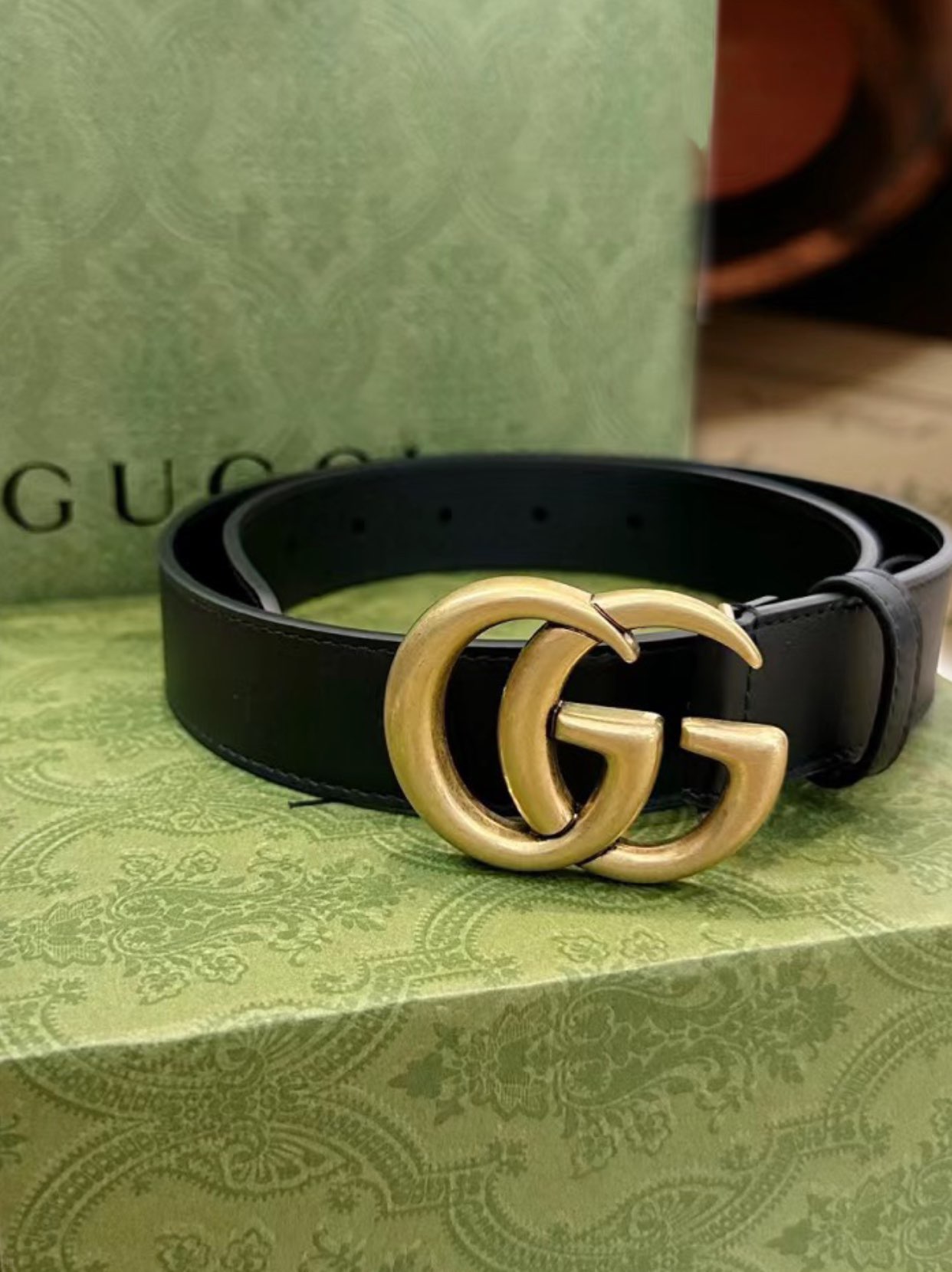 gucci双g带扣皮革腰带宽3cm长80cm测评