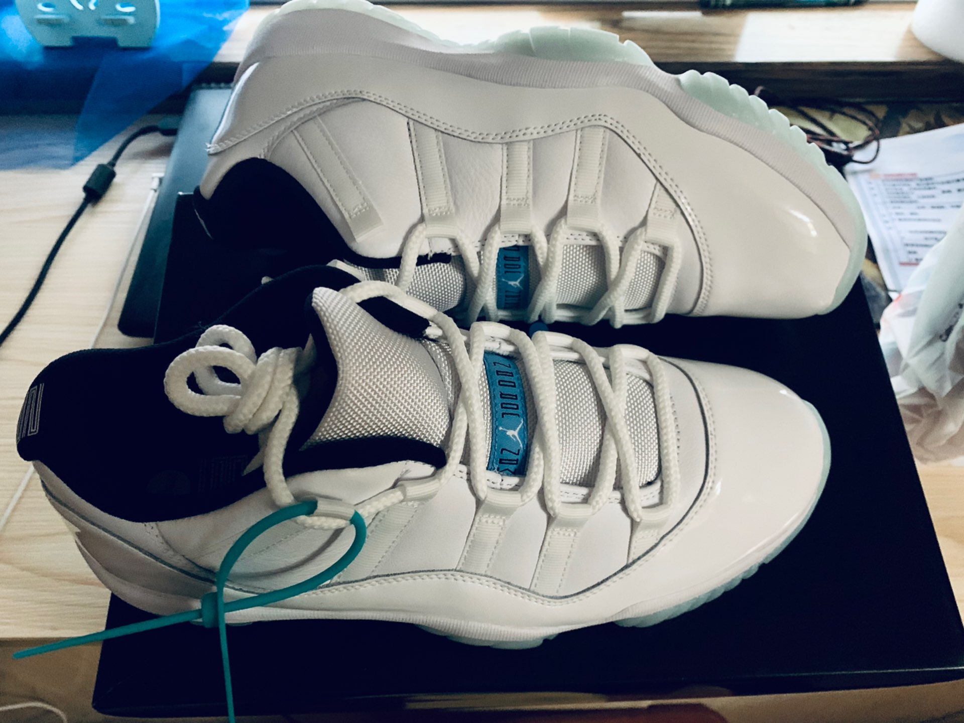 custom review-Jordan Air Jordan 11 Retro Low 'Legend Blue' Low Top Винтажные баскетбольные кроссовки Унисекс Белый Синий