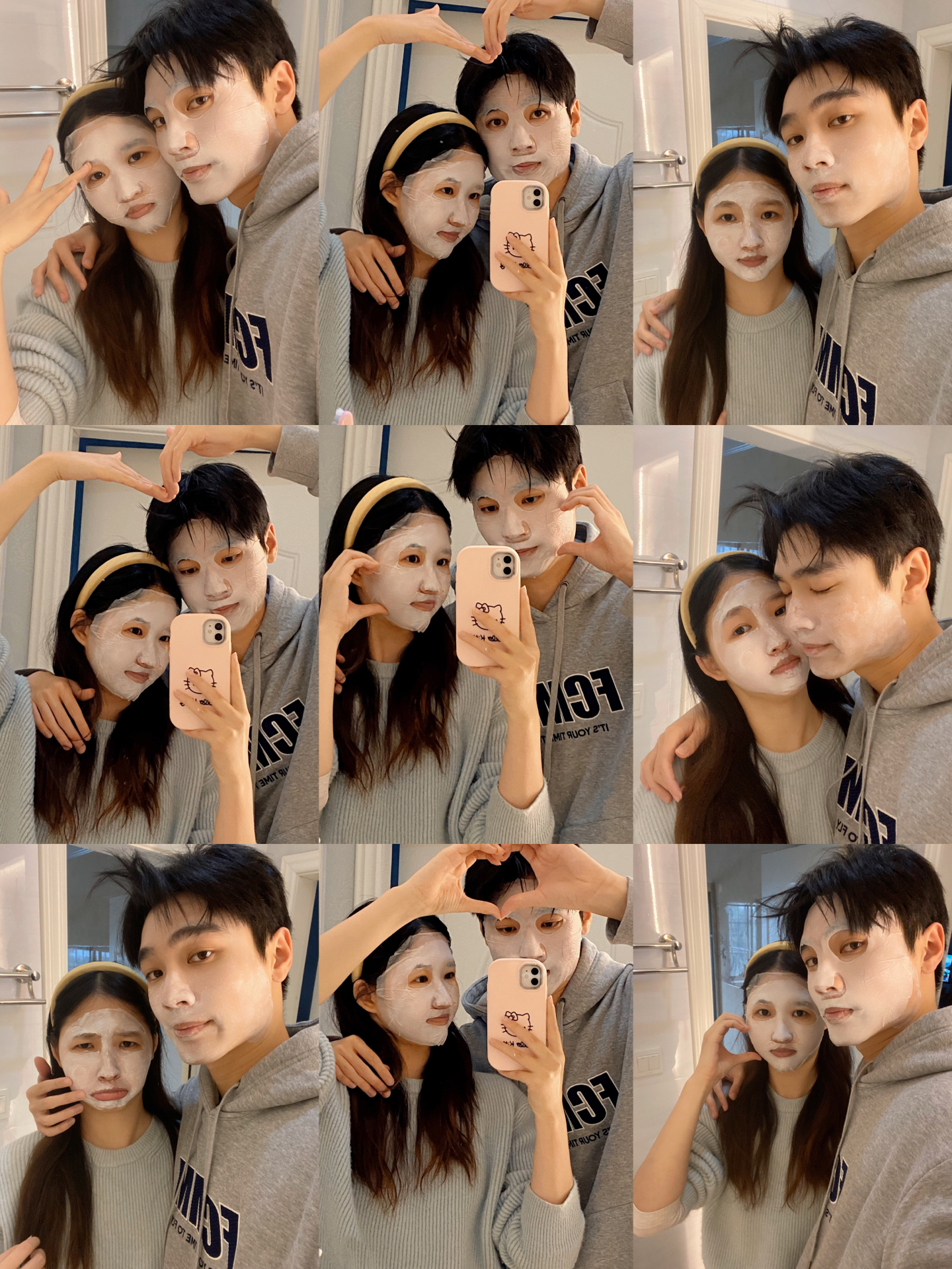 情侣这样敷面膜拍照真的好甜!