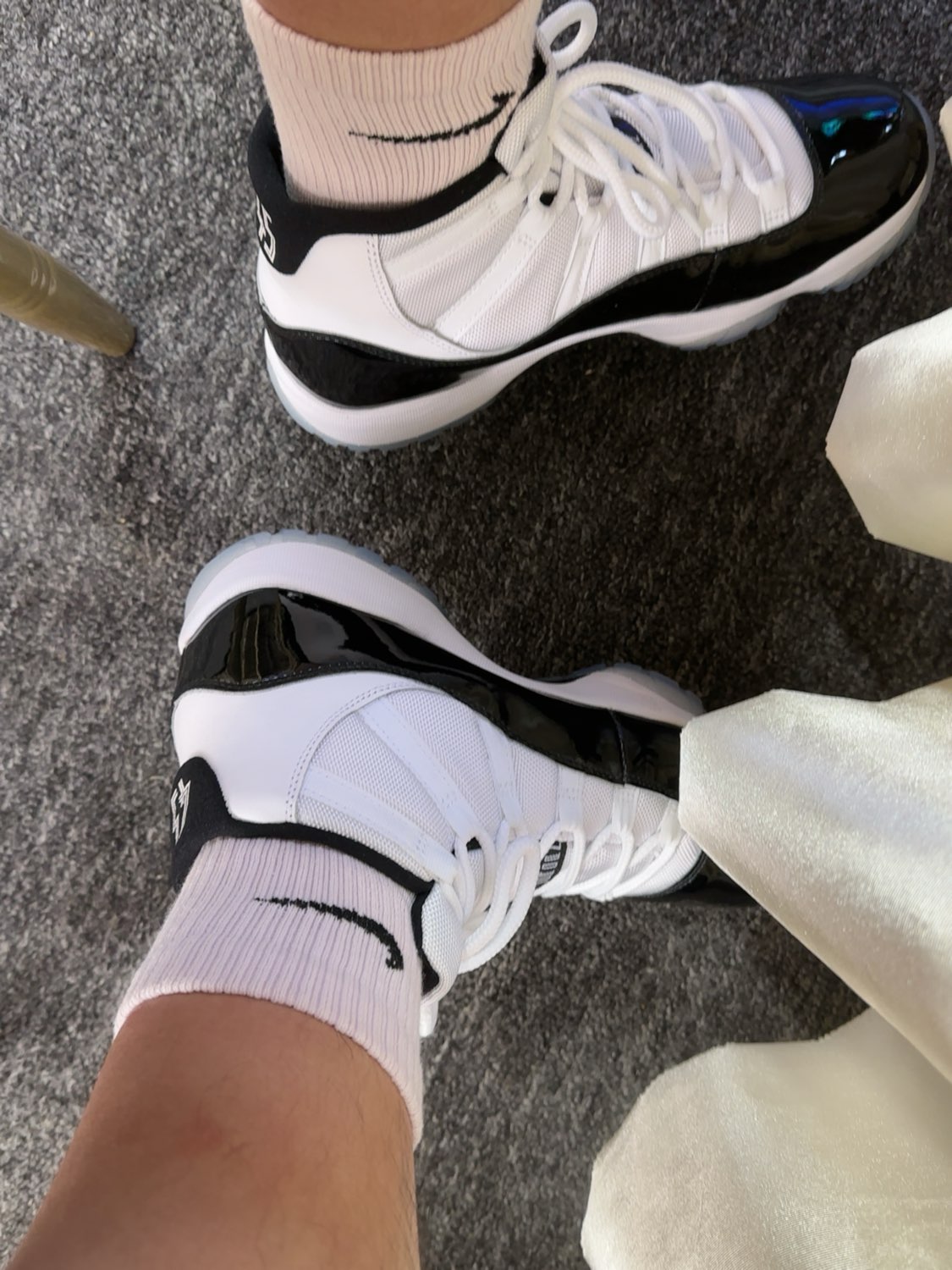 custom review-Jordan Air Jordan 11 Concord High Топ Винтажные баскетбольные кроссовки Унисекс Черный белый