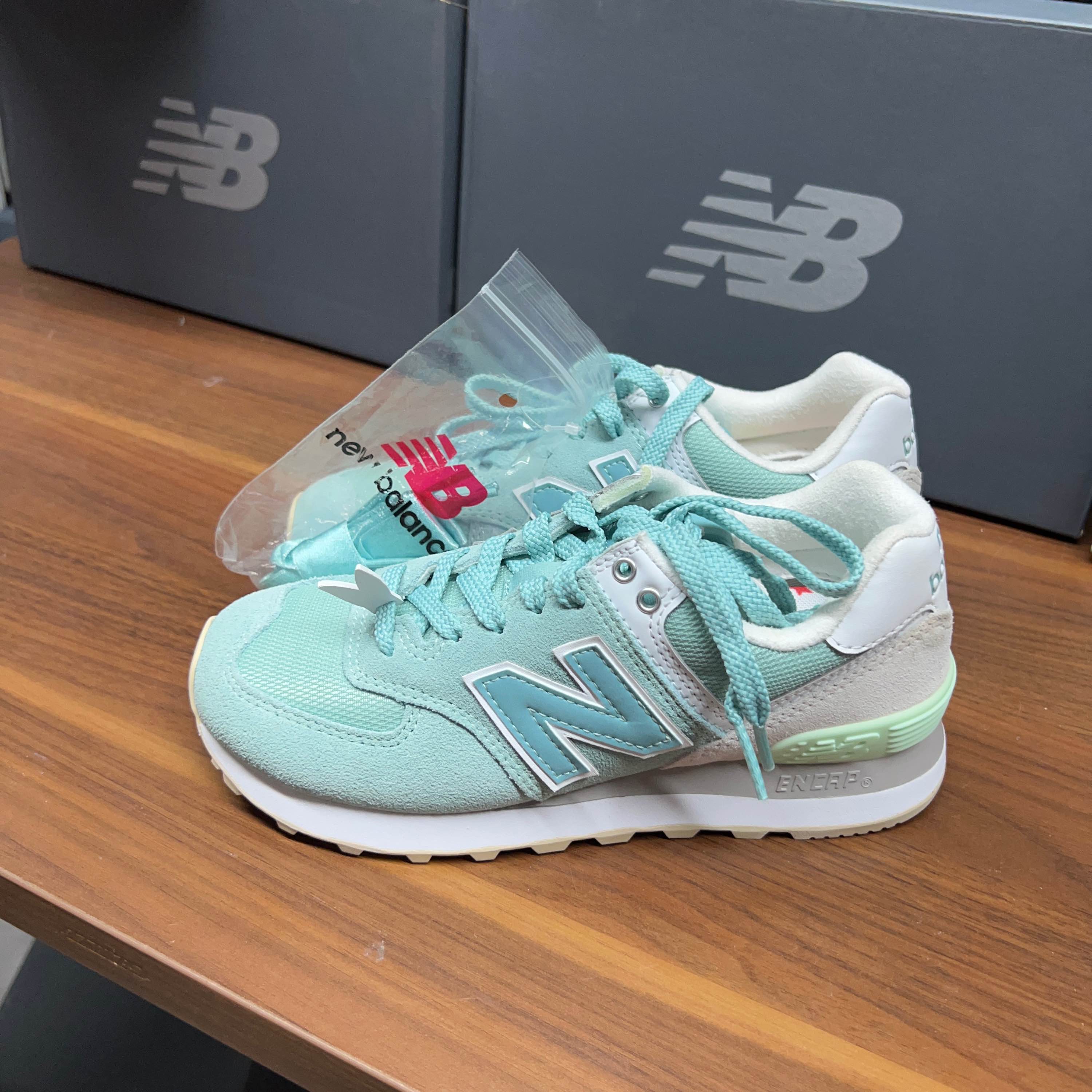 35码 new balance 574 浅绿灰 全新原鞋盒