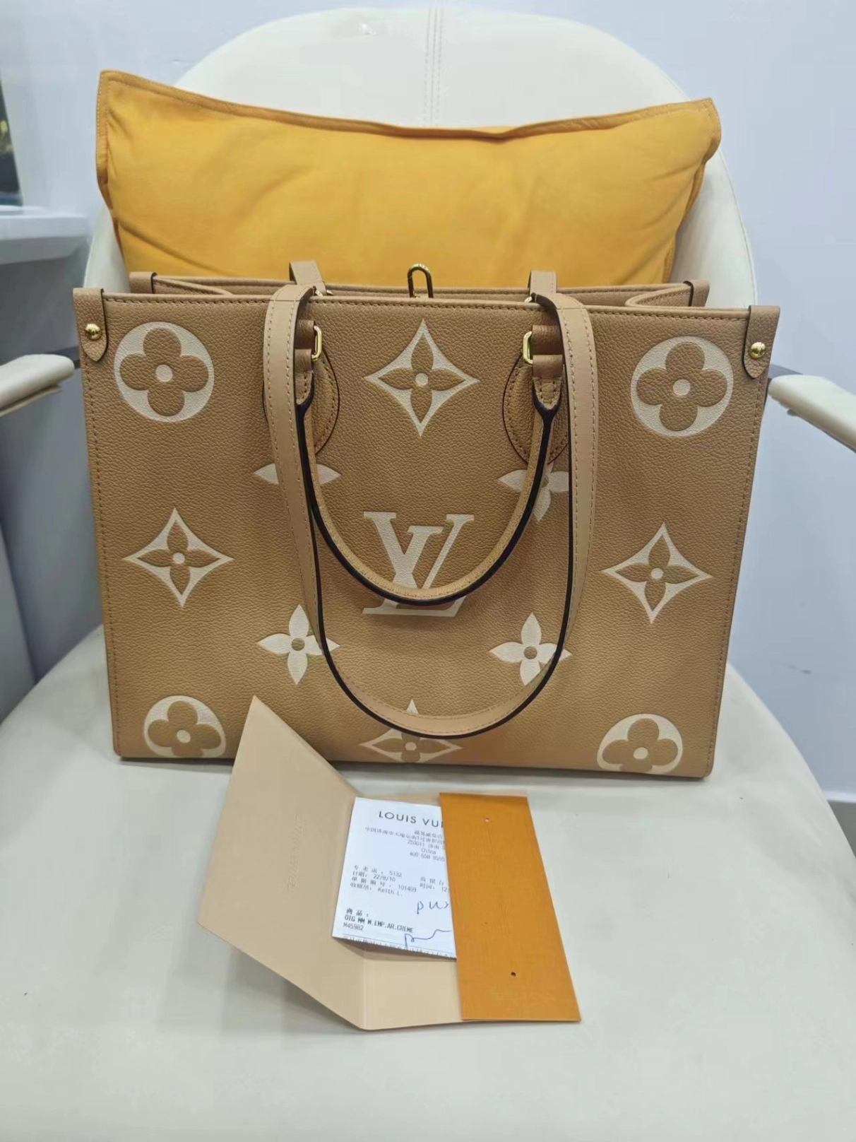 lv托特中号louis vuitton/路易威登lv女包onthego mm手提