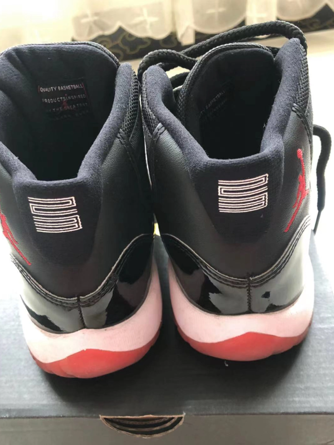 custom review-Jordan 11 Темно-красный противоскользящий устойчивый к истиранию высокий топ детские баскетбольные кроссовки черный красный