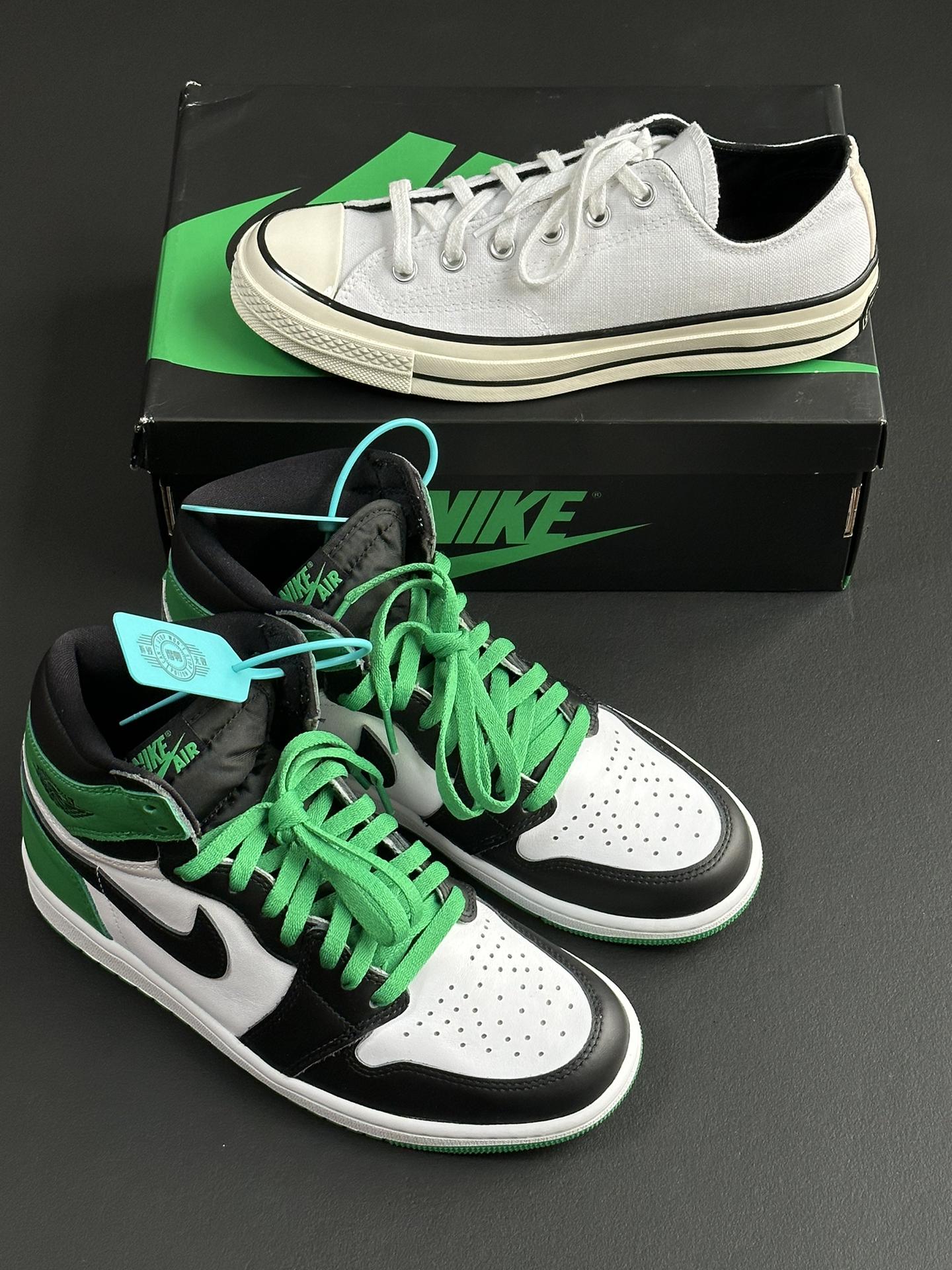 「秋冬自穿好鞋aj1 high黑绿脚趾!」