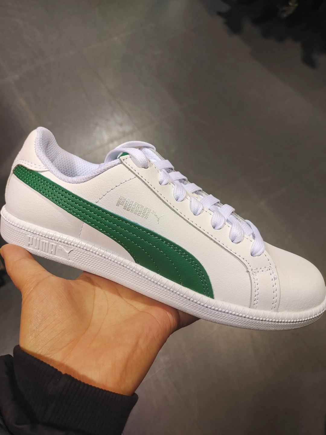 puma  smash  leather  轻便低帮休闲板鞋男女同款 绿白