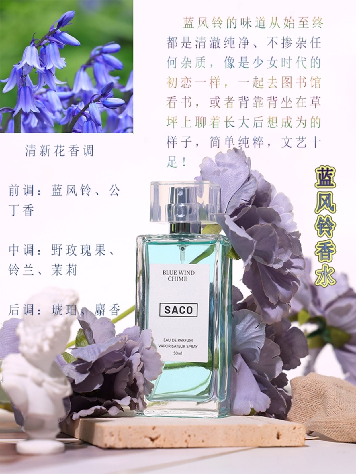 每天关注一瓶香水 saco 蓝风铃香水