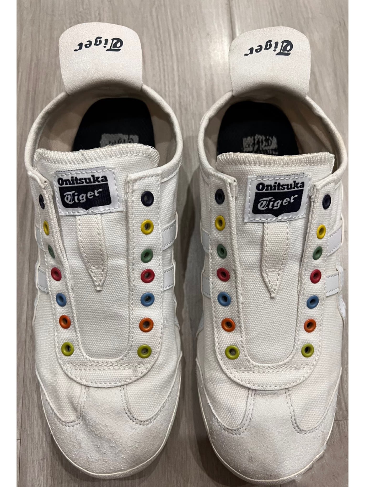 彩虹🌈穿脚上鬼塚虎一脚蹬经典帆布鞋 脚丫子舒服了