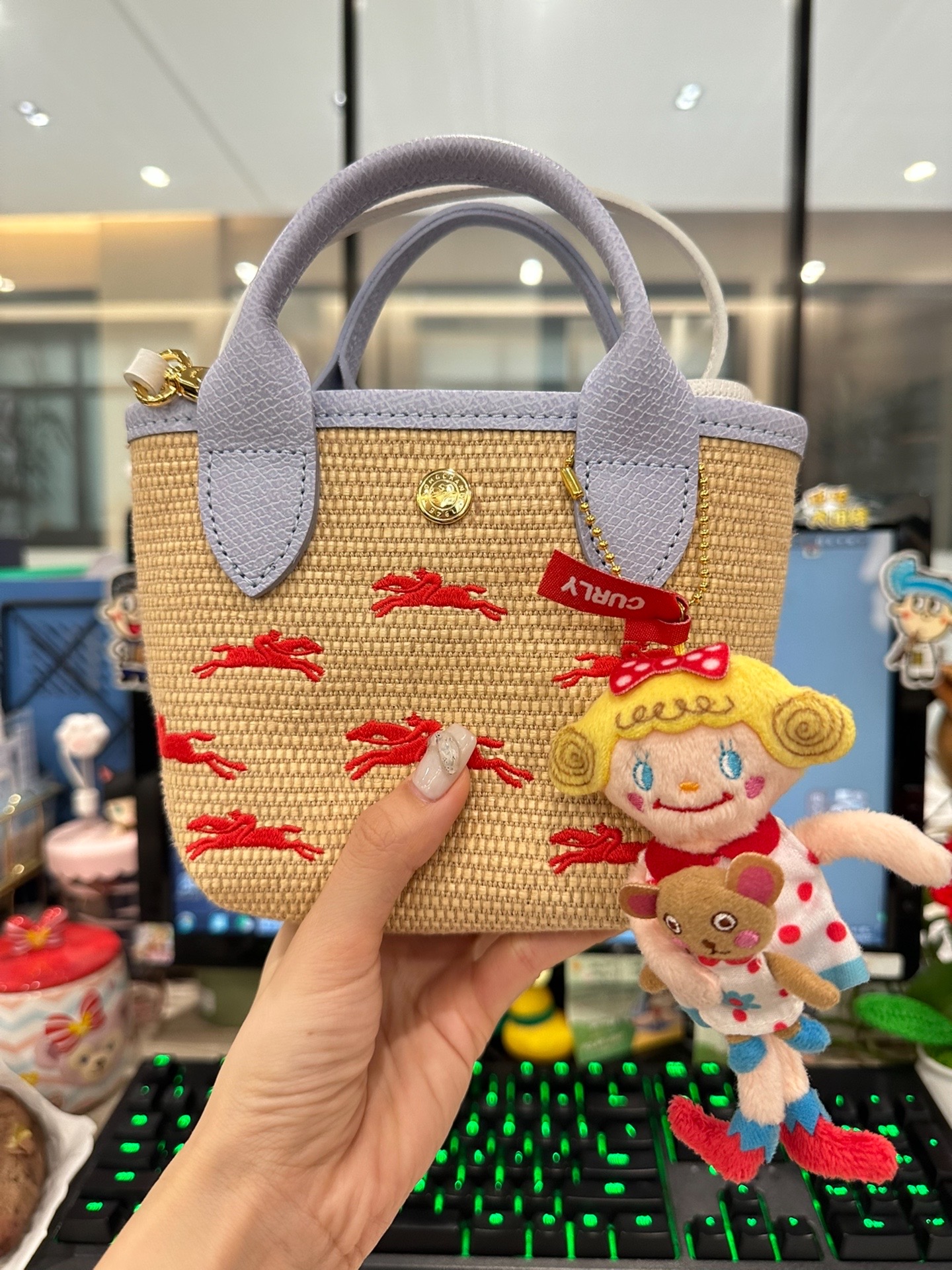 longchamp 龙骧mini草编包