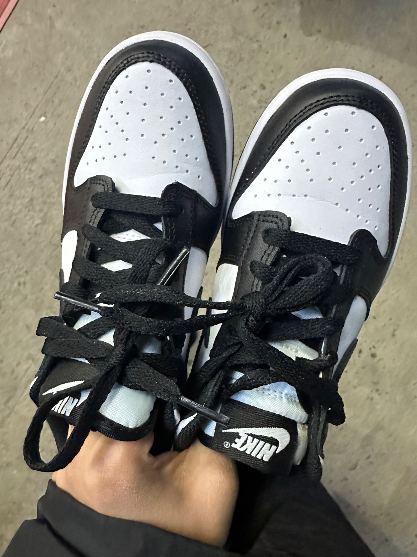 custom review-nike Dunk 'Черный' Противоскользящий амортизация легкий амортизация низкий топ детские скейтбординг черный белый