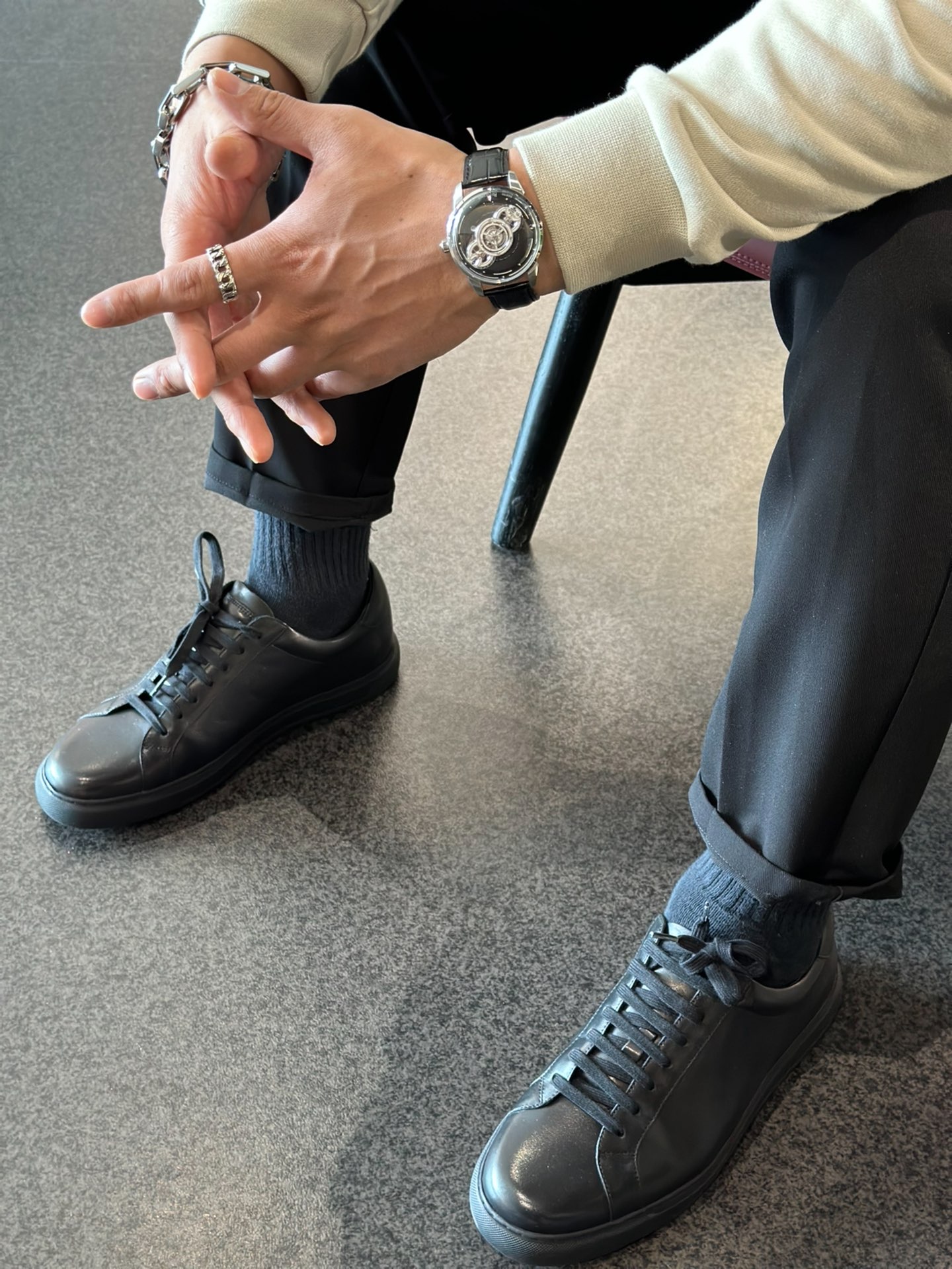 ootd|731504解锁男生秋冬商务休闲穿搭|黑色板鞋质感拉满