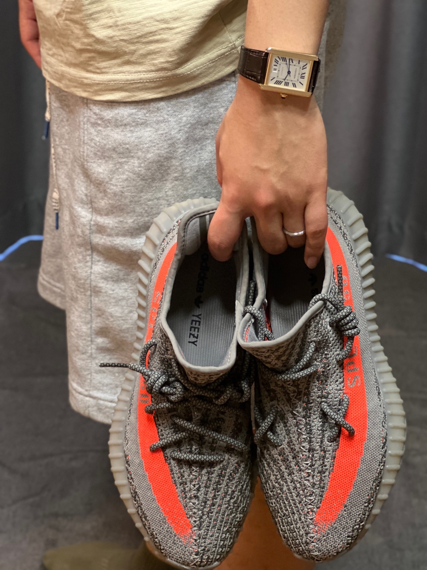 椰子350灰橙满天星,经典百搭ootd