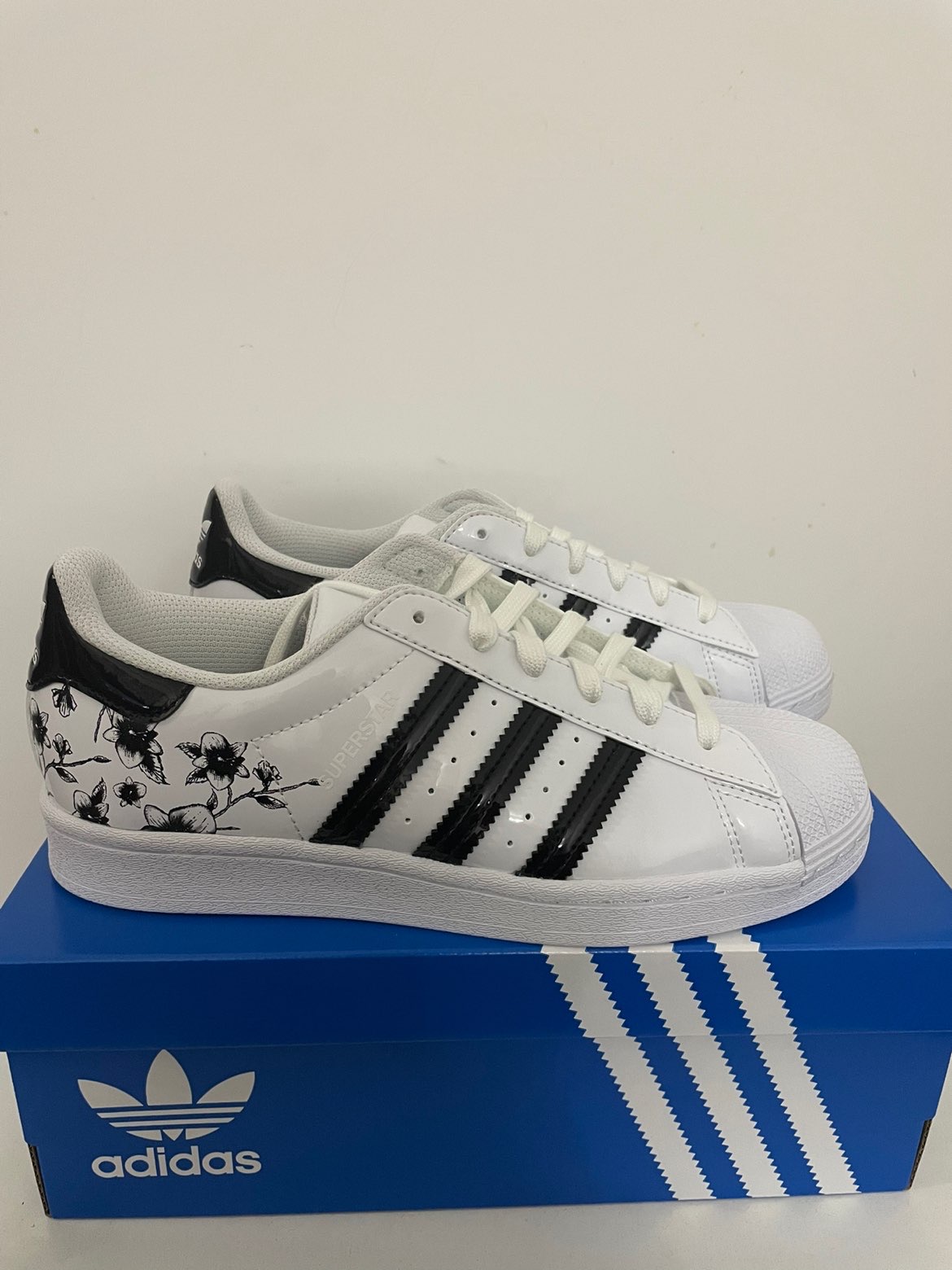 adidas originals superstar j白 花卉贝壳头