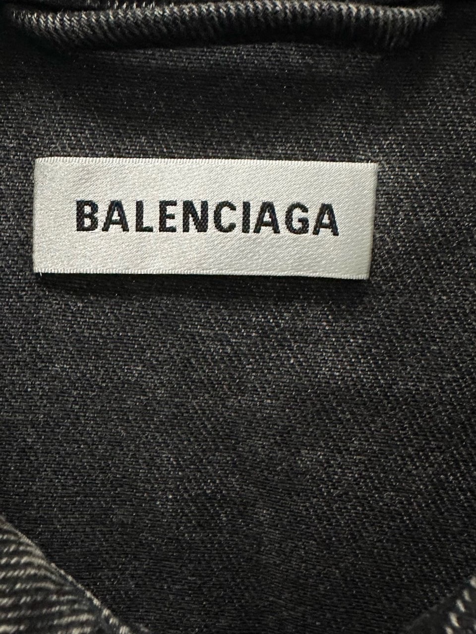 balenciaga 巴黎世家 fw19皇冠麦穗刺绣logo水洗黑色牛仔夹克外套