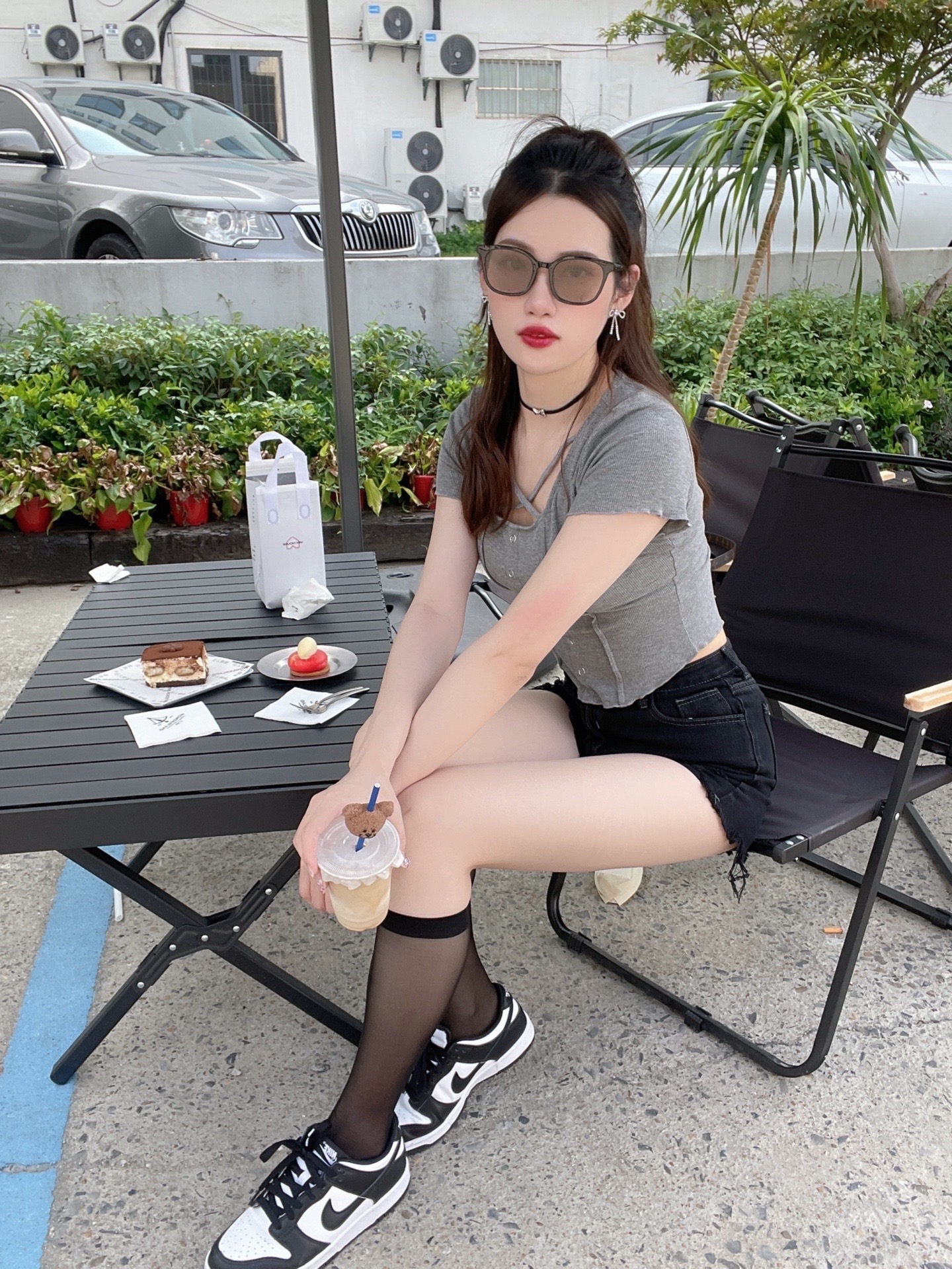 ootd女大学生甜酷辣妹穿搭 经典熊猫94