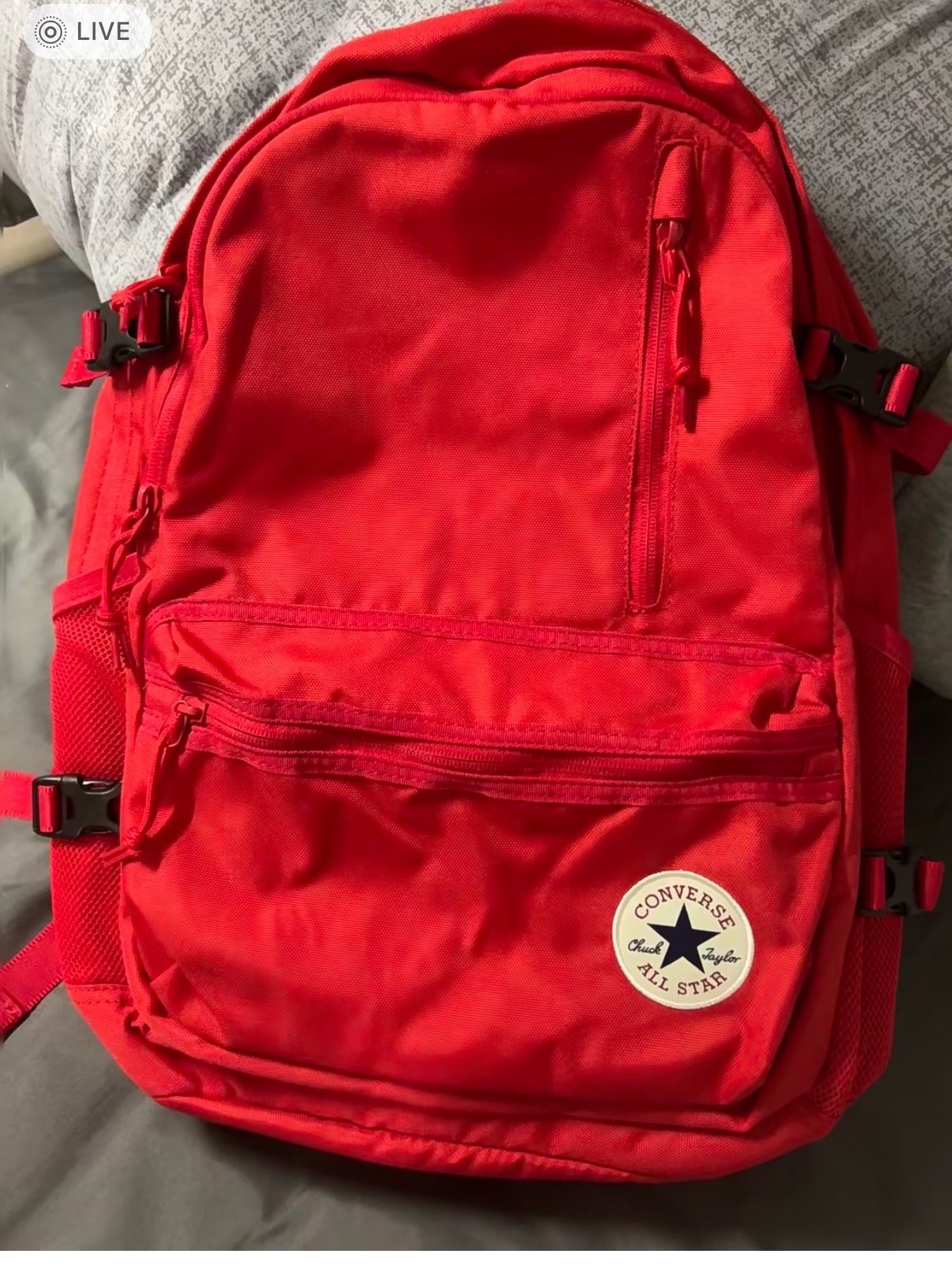 匡威 运动休闲徽标logo拉链开合可调节肩带 书包背包双肩包 男女同款