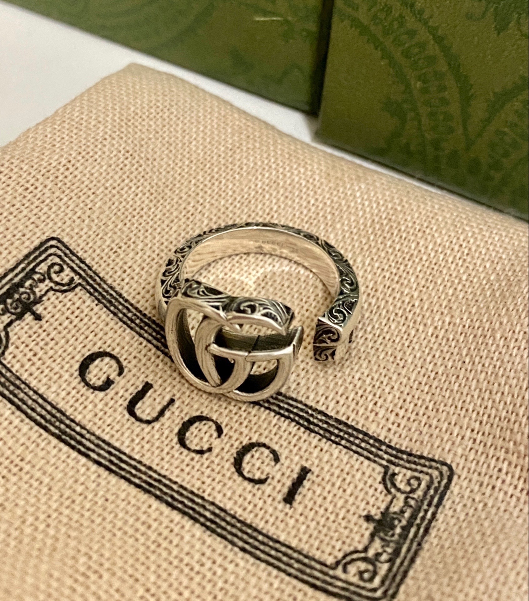 开学饰品 gucci 双g戒指
