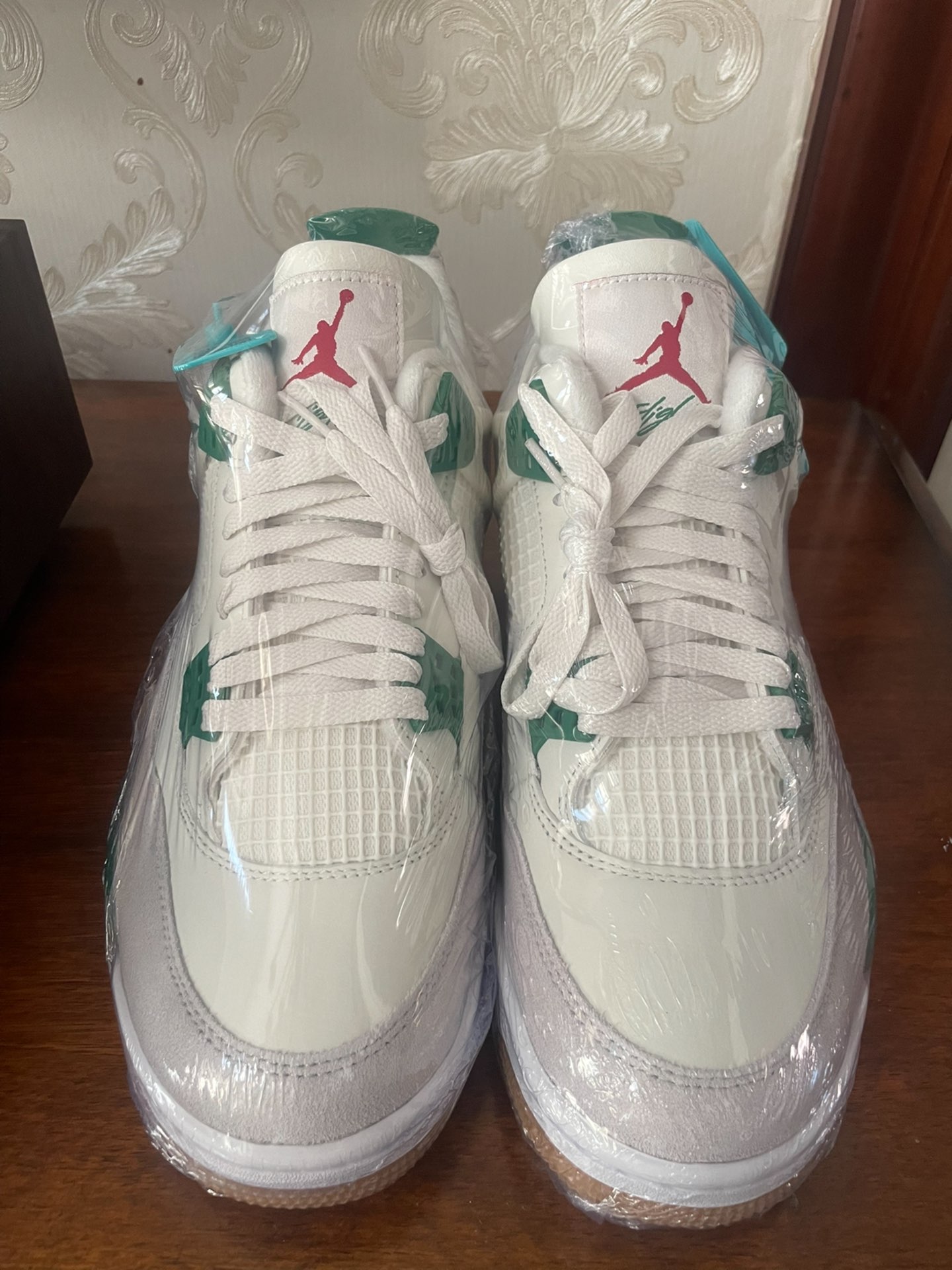 custom review-Nike SB x Jordan Air Jordan 4 'Pine Green' MID Топ Винтажные баскетбольные кроссовки Унисекс Зеленый Белый