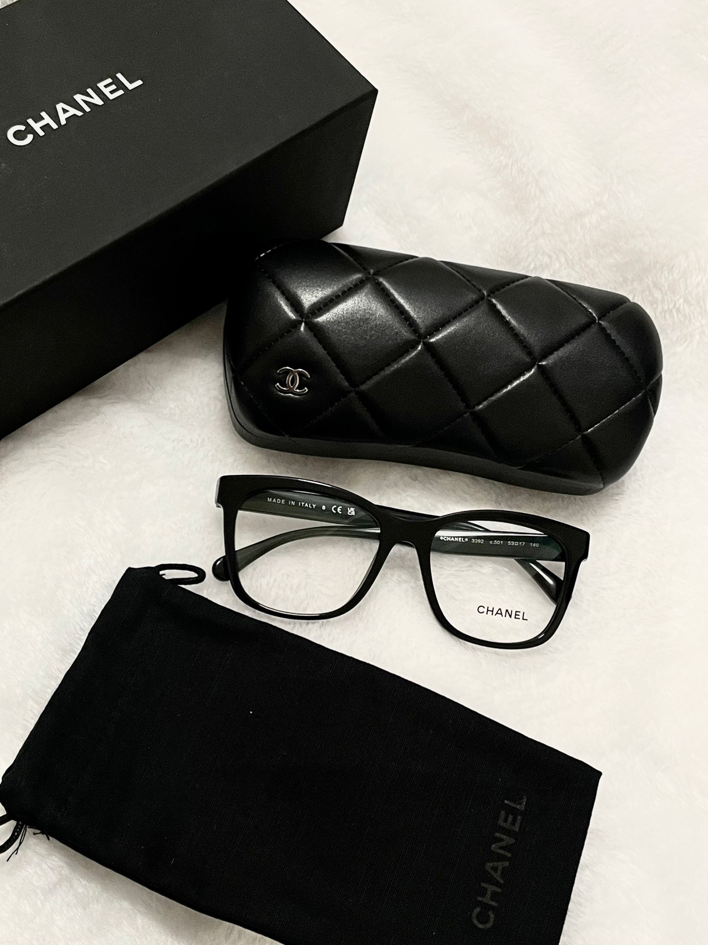 chanel香奈儿黑框眼镜