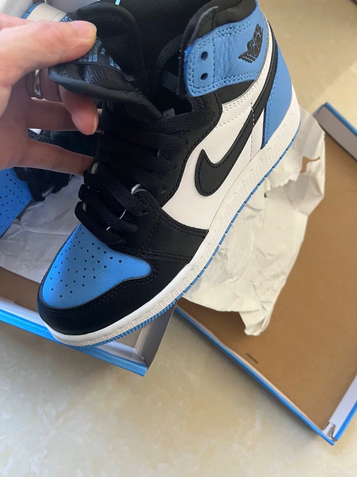 custom review-Jordan 1 Retro High OG UNC Toe GS