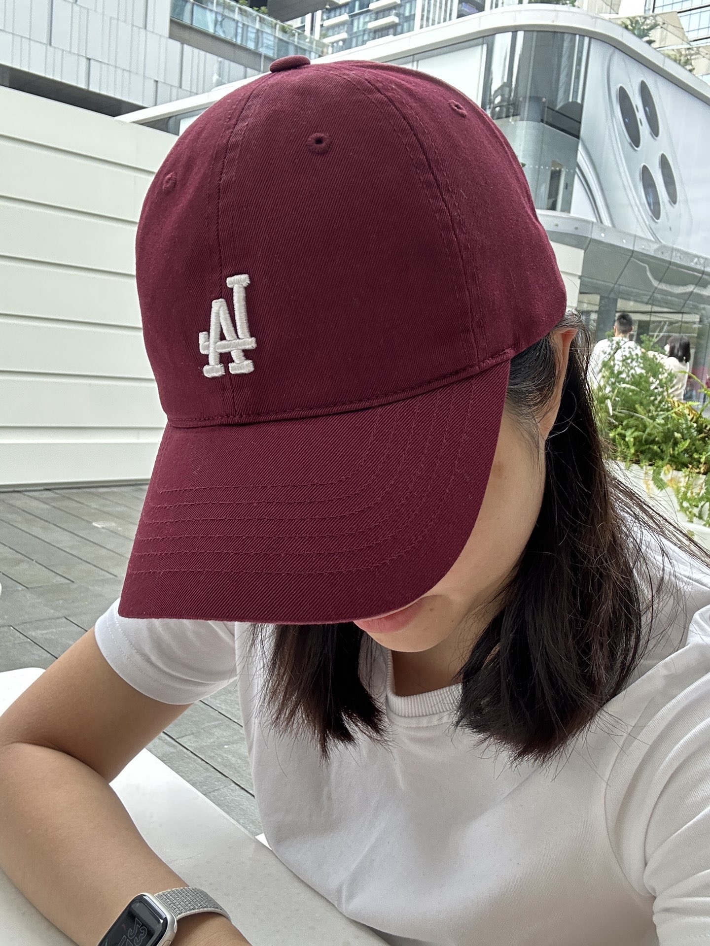 酒红色显白经典mlb棒球帽p77