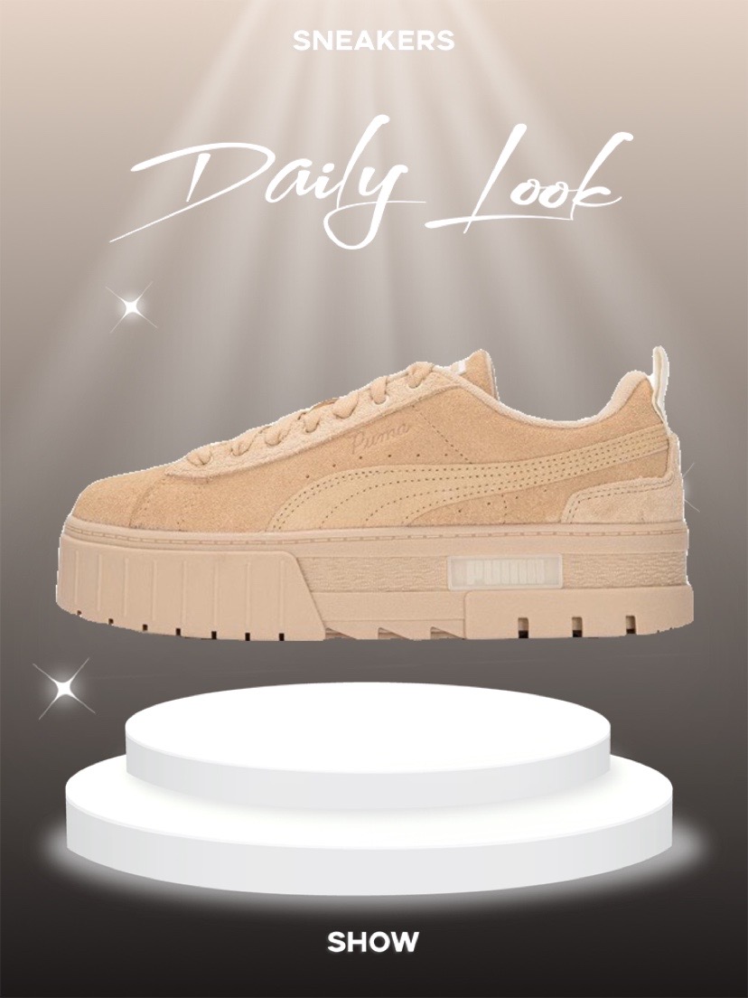 puma厚底防滑耐磨低帮板鞋