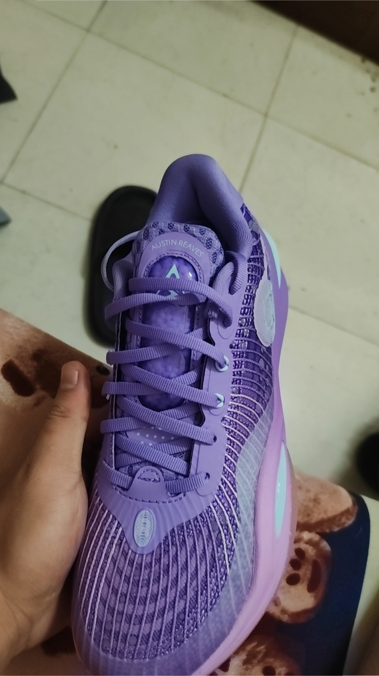 custom review-RIGORER Reeves Generation Galaxy Slip-resistant Abrasion-resistant Low-top Basketball Shoes Men's Tarot Purple