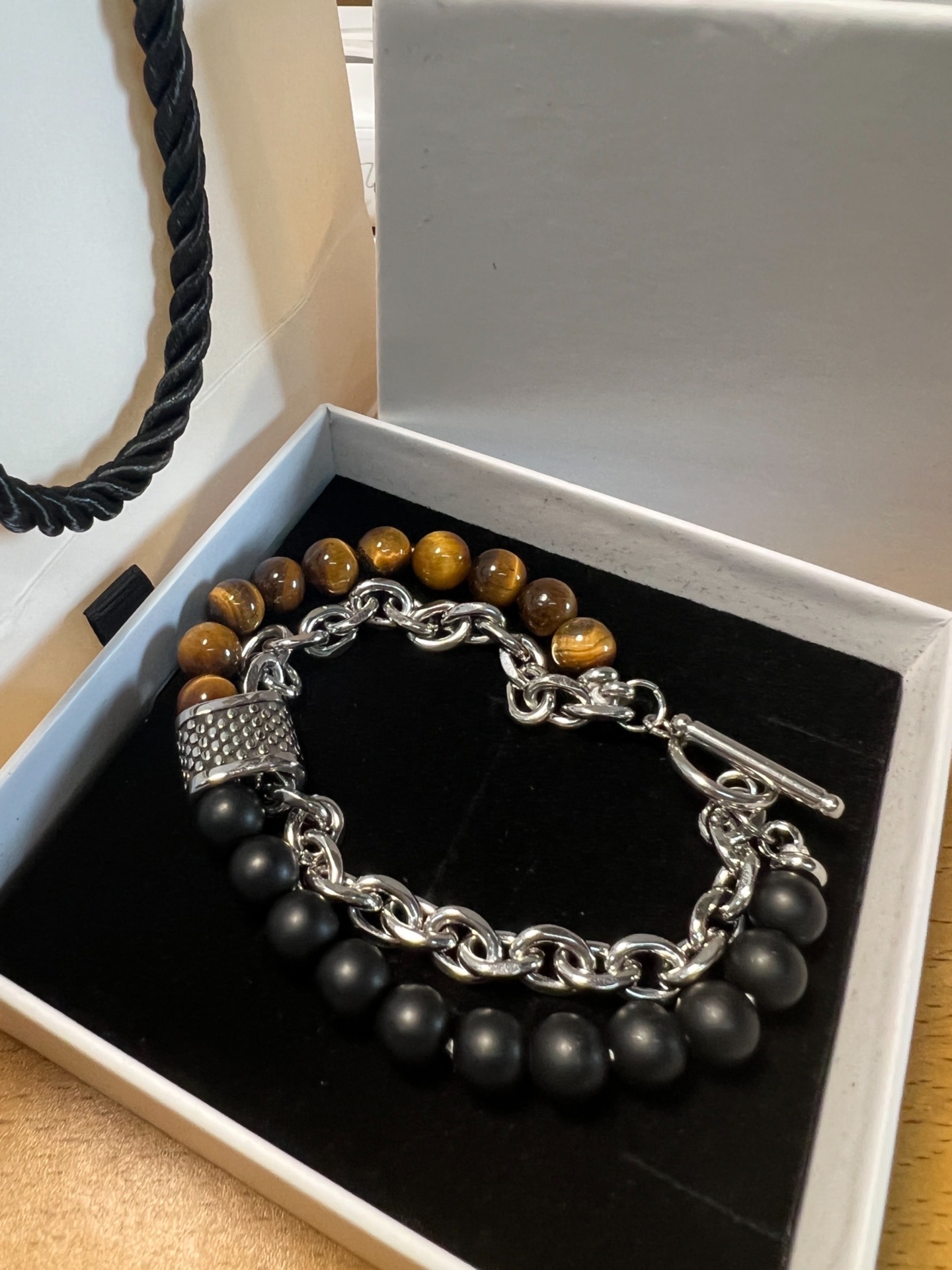 磨砂石平接手链