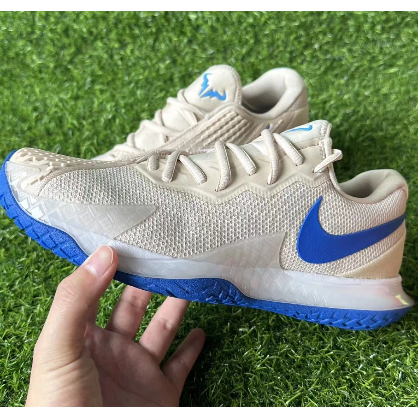 纳达尔御用nike zoom cage4白蓝网球鞋