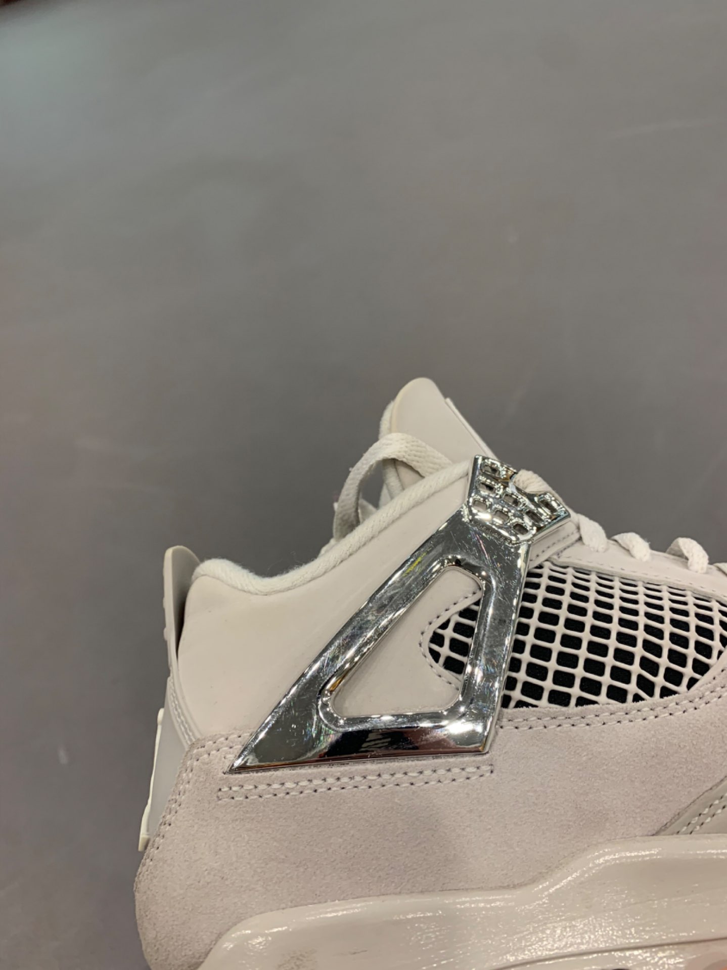 custom review-Jordan Air Джордан 4 'Свет Лимонит' 'Холодное сердце MOMENTS' MID Топ Винтажные баскетбольные кроссовки Женские Серый