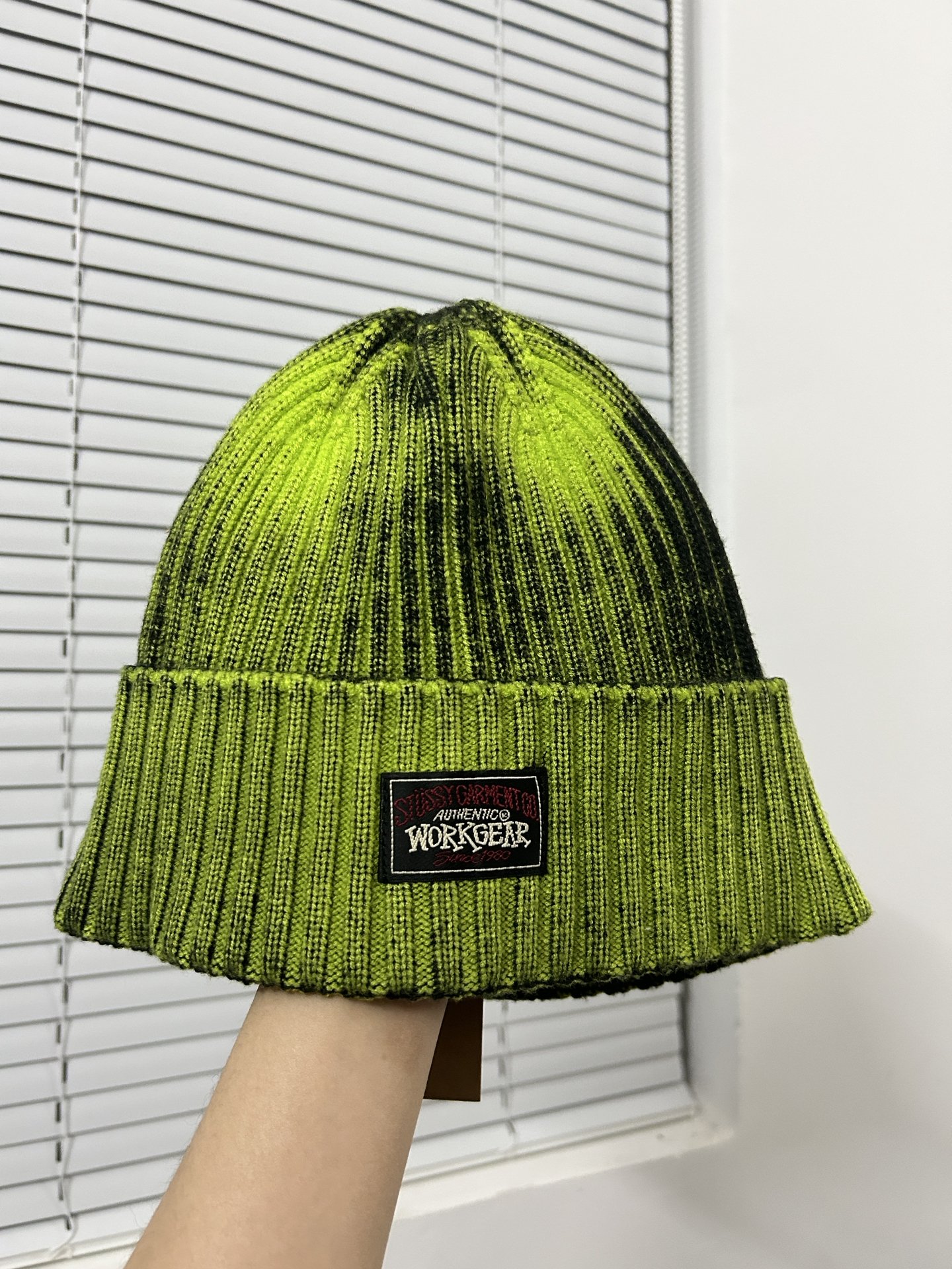stussy fw23黑绿冷帽