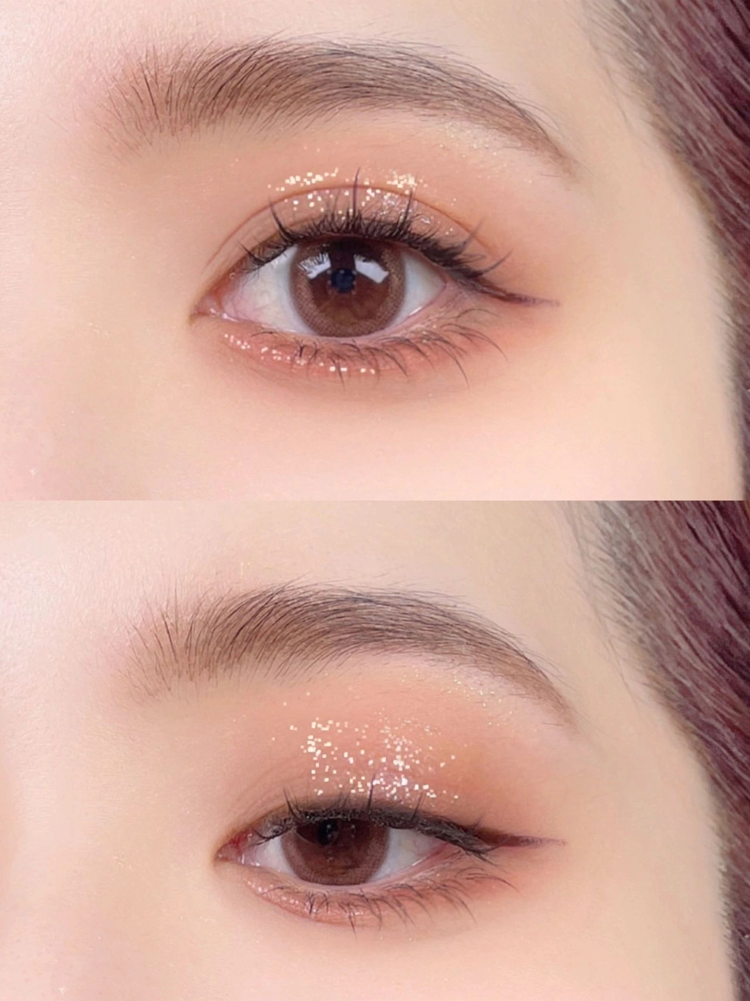 无辜狗狗眼妆!白开水素颜粉色卧蚕真的显嫩