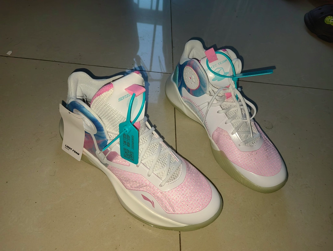 custom review-LINING Sonic 9 IX Team Mid Men's On Court Basketball Shoes   White/Pink/Blue