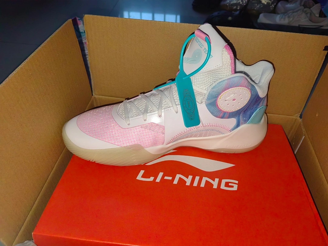 custom review-LINING Sonic 9 IX Team Mid Men's On Court Basketball Shoes   White/Pink/Blue