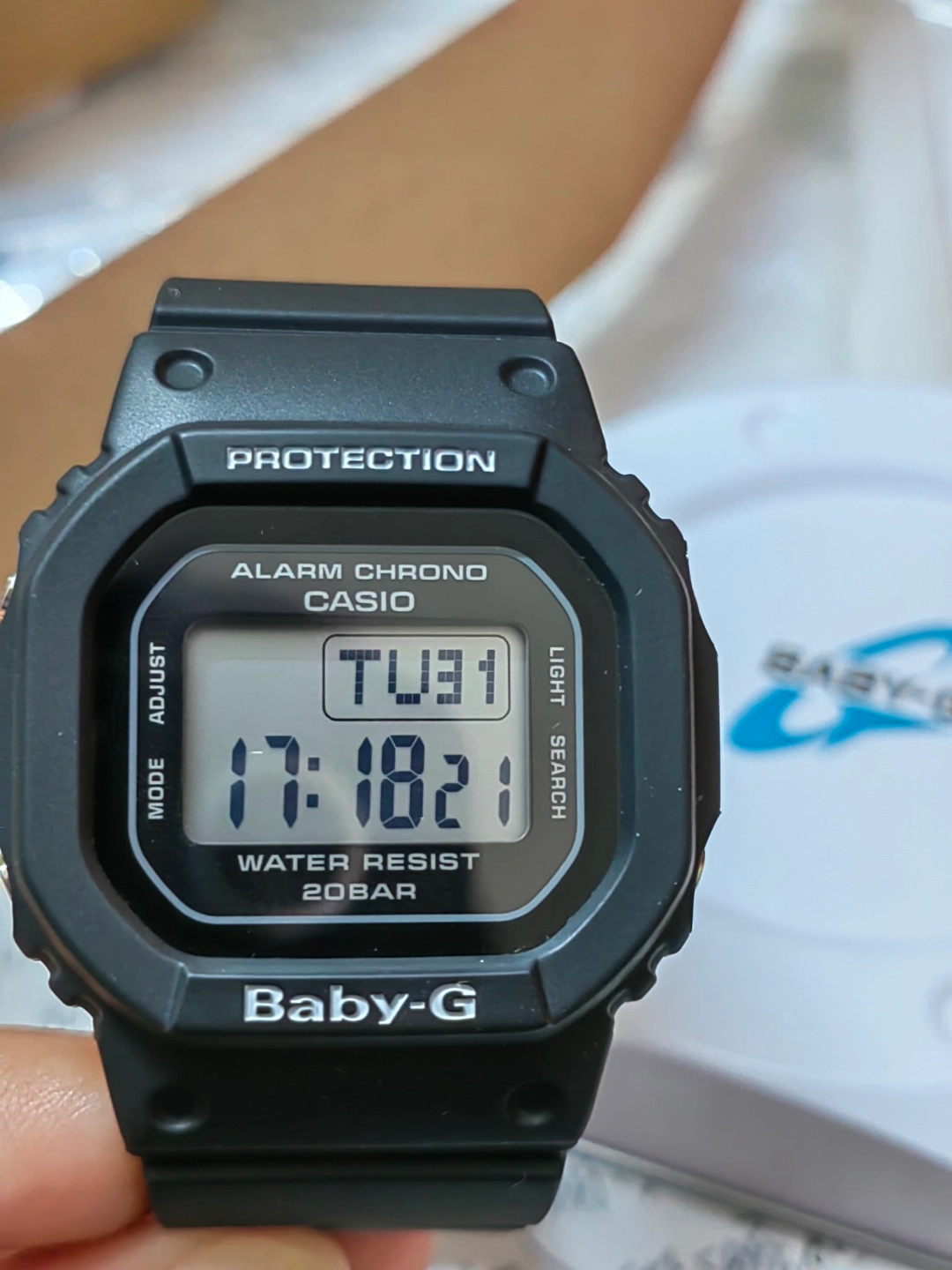 卡西欧 baby-g系列 黑武士复古运动手表石英机芯日韩表女表黑色bgd