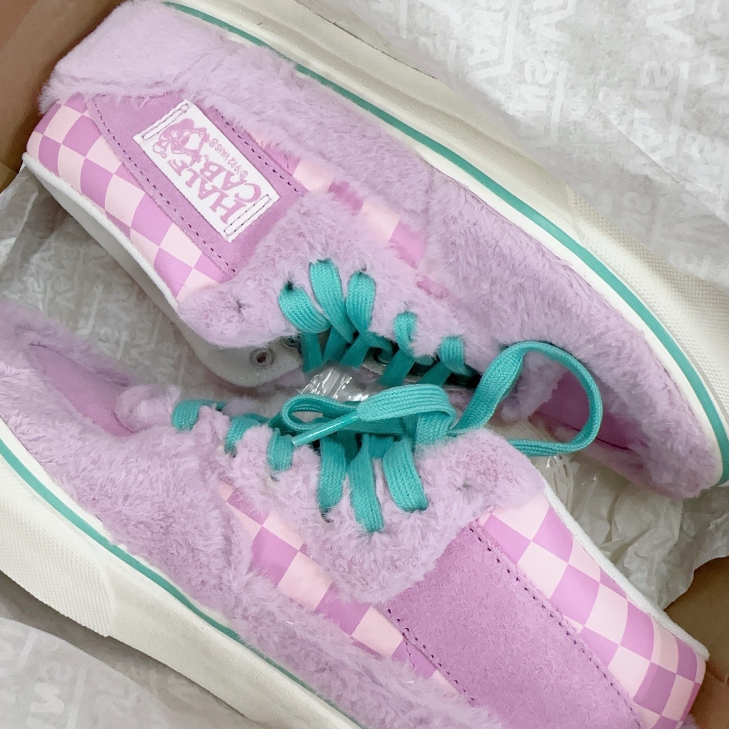 custom review-VANS Half Cab Покрытие Устойчивое к истиранию MID Топ Скейтборд Кроссовки Унисекс Розовый