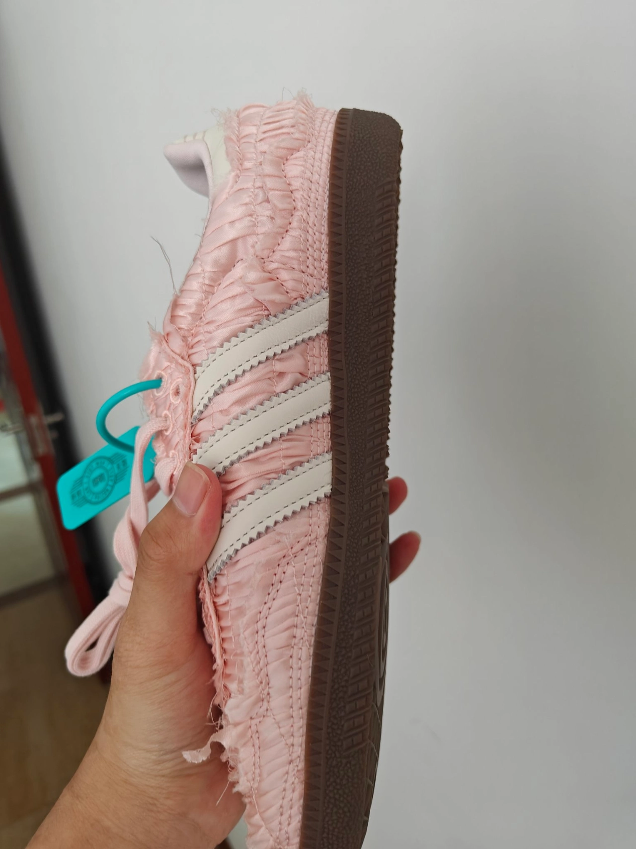 custom review-Adidas Originals x Caroline SAMBA OG Caroline Устойчивые к истиранию низкие скейтборд-кроссовки Женские Розовые Белые