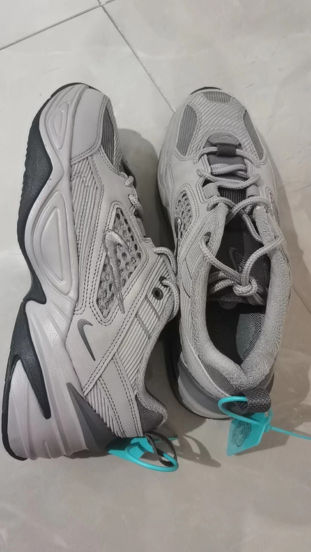 custom review-Nike M2K Tekno Low Топ Толстая подошва Кроссовки Унисекс Дымчато-серый