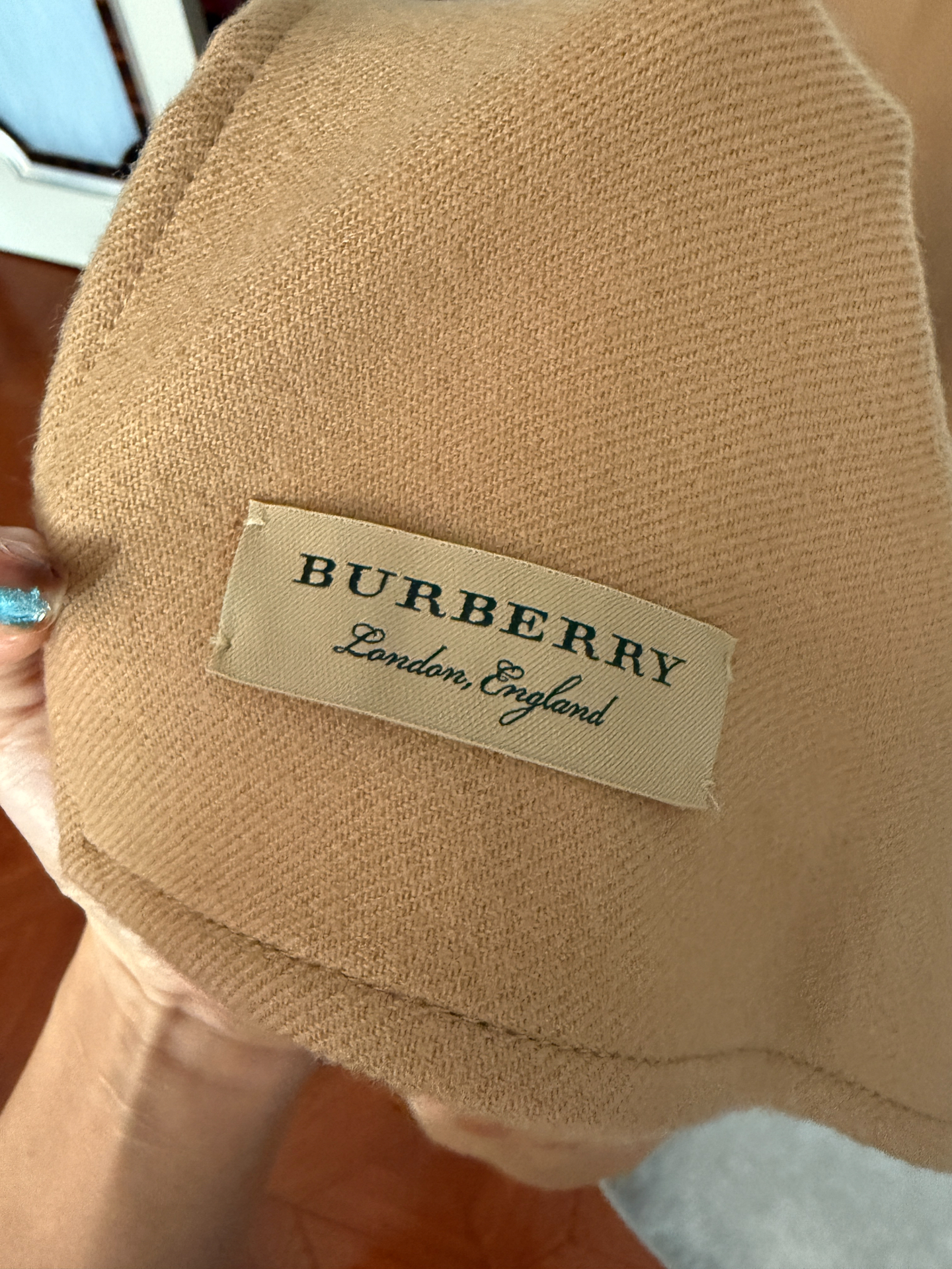 custom review-Burberry Women's Reversible Check Merino Wool Poncho Camel/Archive Beige