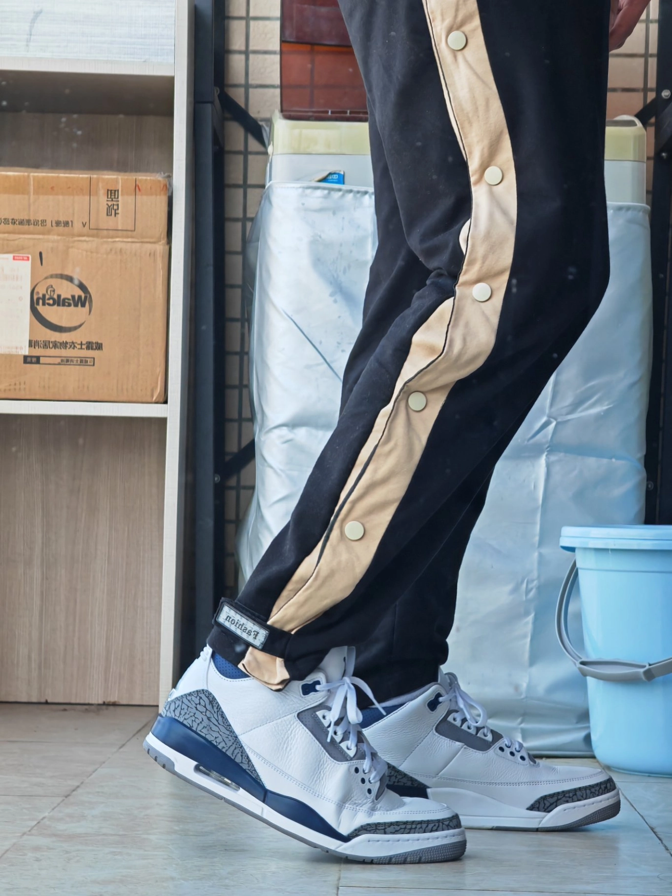 custom review-Jordan Air Джордан 3 'Полуночный синий' MID Топ Винтажные баскетбольные кроссовки Мужской Серо-голубой