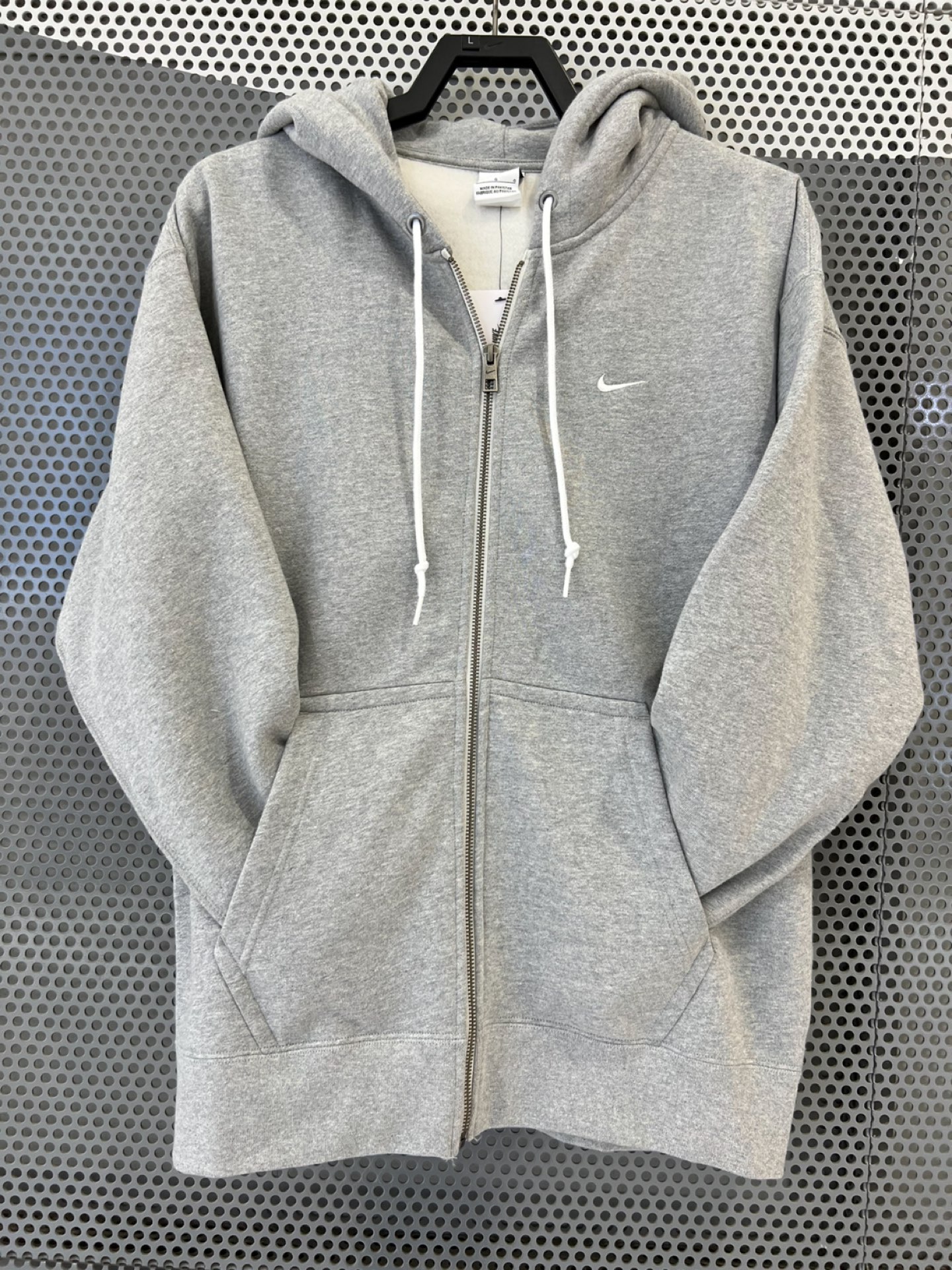 nike logo刺绣拉链连帽夹克外套 男款 灰色