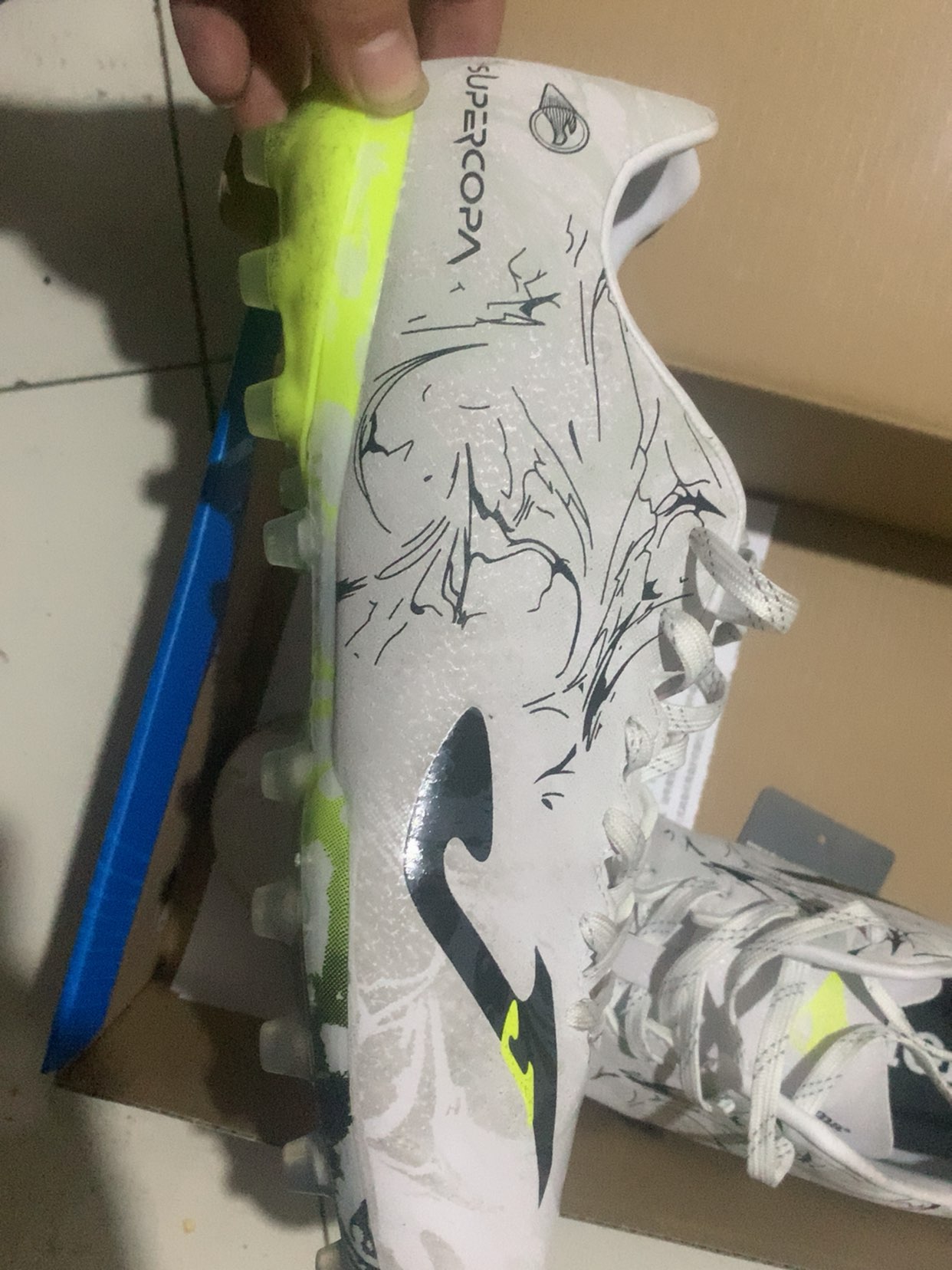 custom review-Joma AG Искусственная трава Противоскользящие Устойчивые к истиранию Футбольные бутсы Мужские Белый Черный