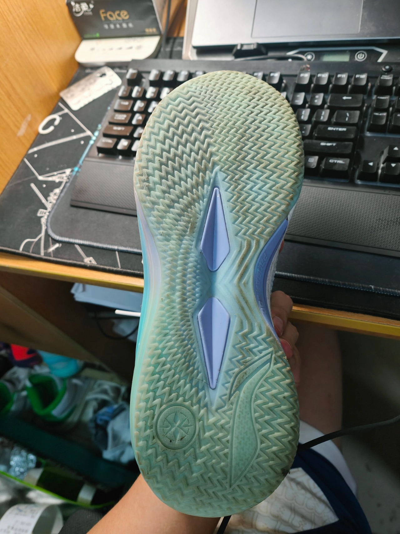 custom review-LINING Blade 4V2 Basketball Shoes Men's Low top Island Blue/Snow Cyan Purple
